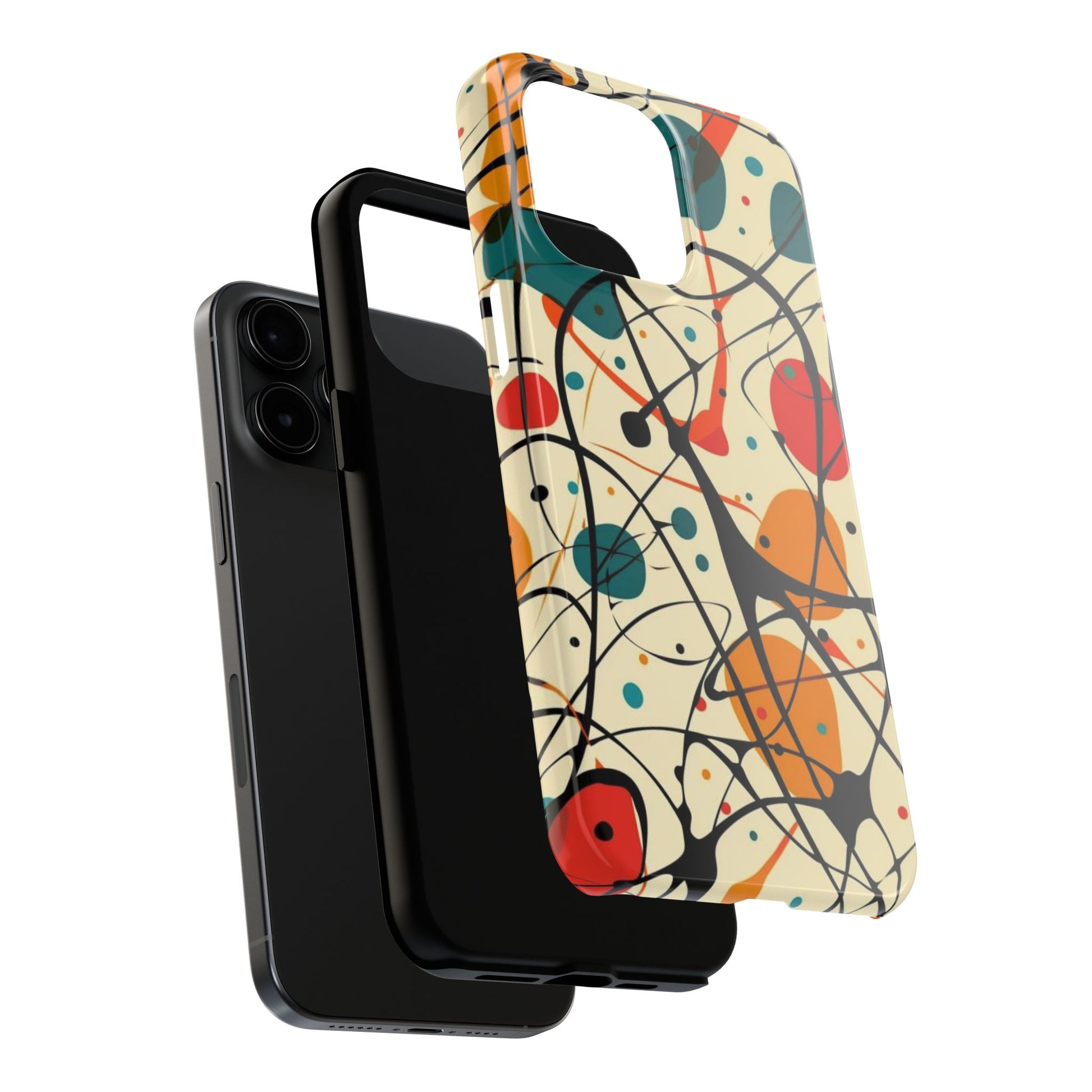 Mid Mod Phone Case,  Colorful Mid Mod Design Durable Phone Case, Vibrant and Stylish iPhone Tough Cover, iphone 15 case, iphone 14 pro max