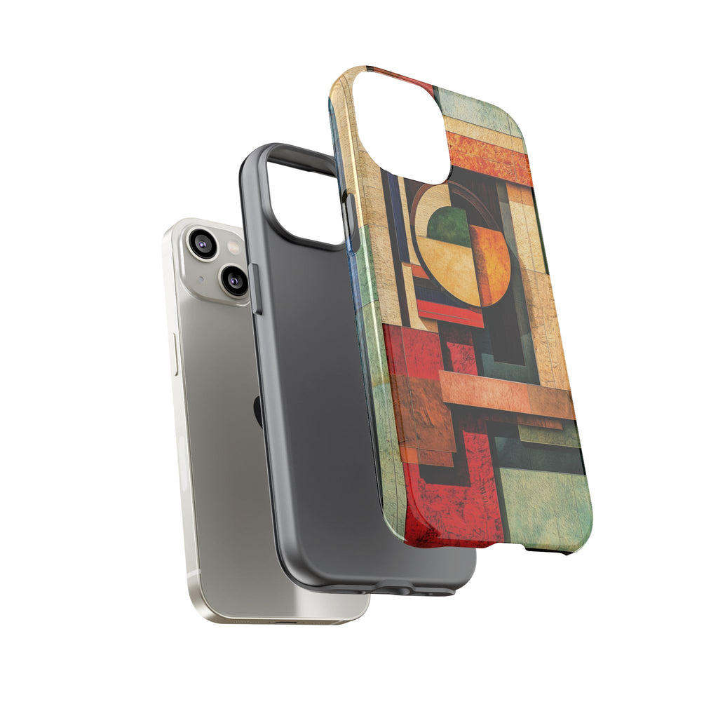 Tan Prairie Style Frank Lloyd Wright Usonian Phone Case Geometric Stained Glass Art Deco Marble Gold 13 14 15 16 iPhone Pro Max Galaxy Pixel