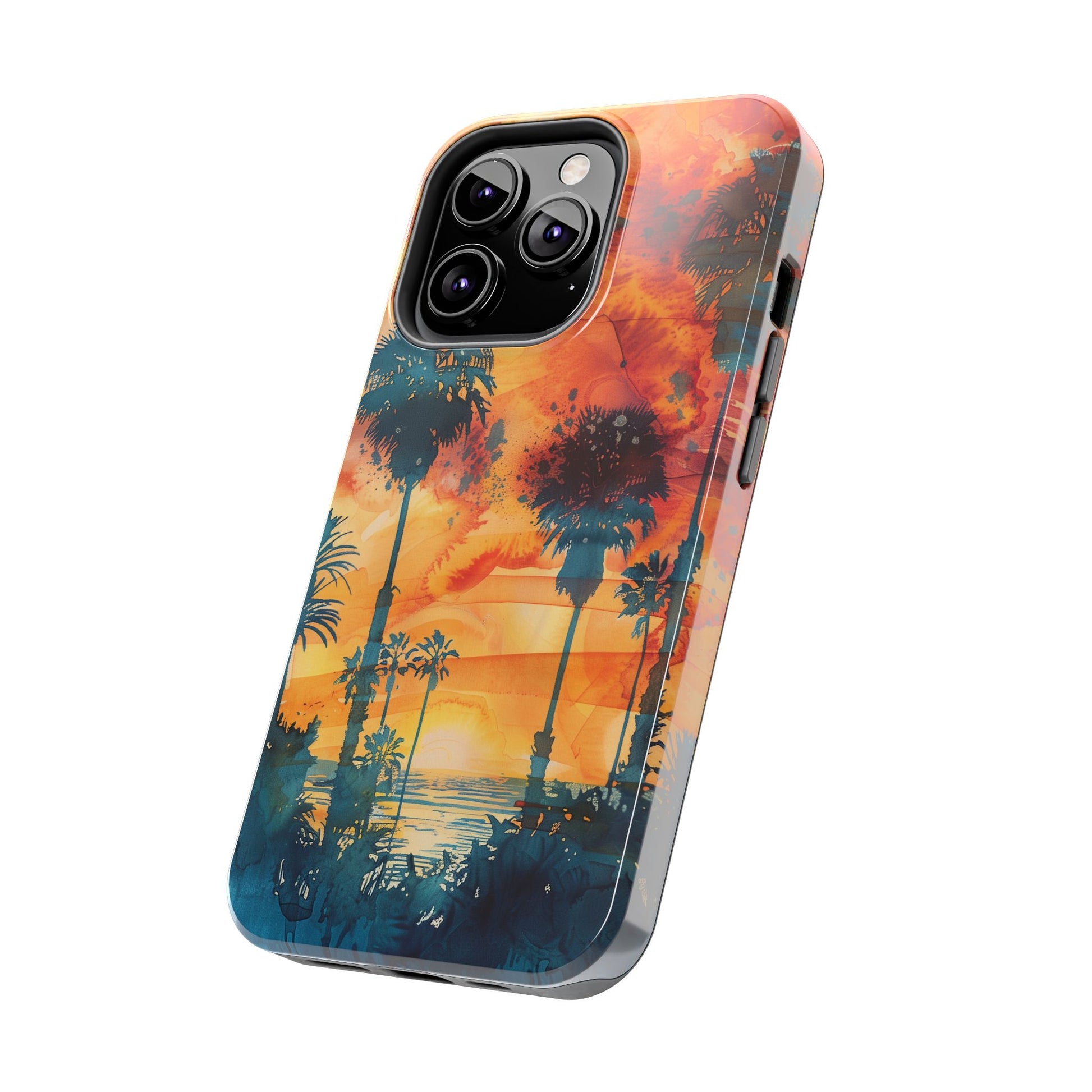 Los Angeles Sunset iPhone Case, Golden Hour Scenic View, Hollywood Hills Sunset Phone Case, Palm Trees Phone Case, iphone 15 pro max case