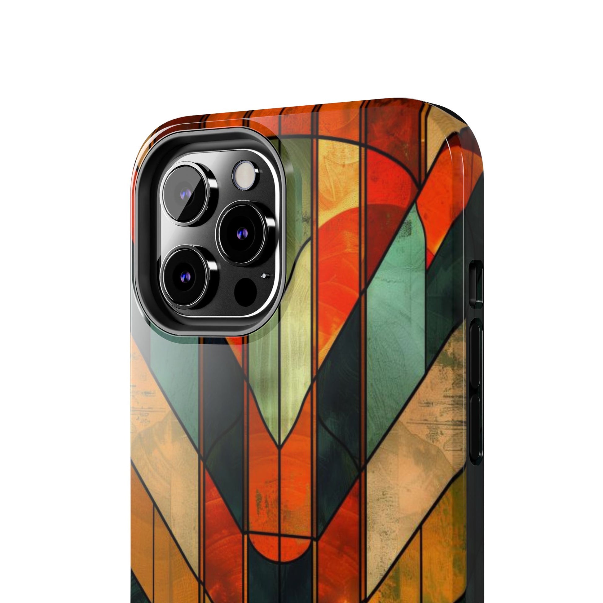 Noir Art Deco Colorful Stained Glass - Durable Dual Layer Iphone Case - Architect Phone Case