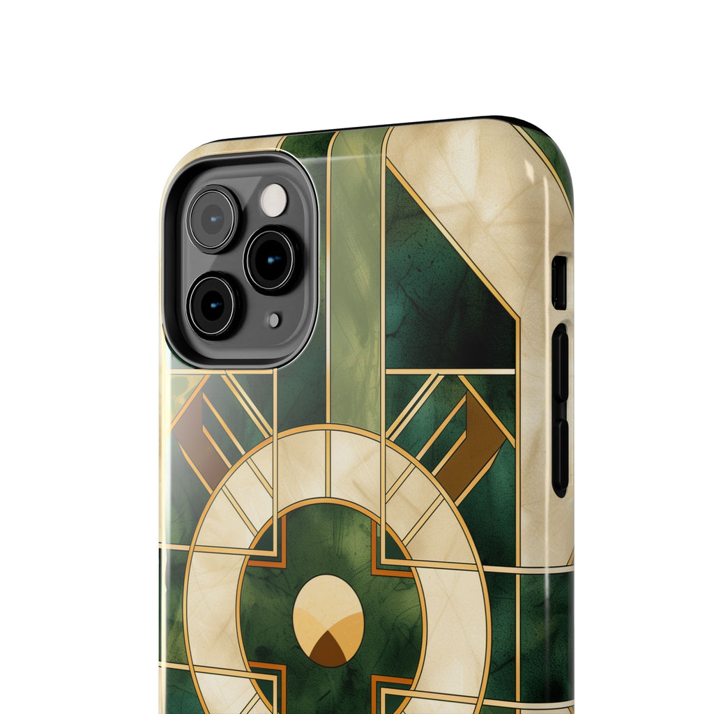 Green Frank Lloyd Wright Inspired Phone Case - Geometric Elegance for iPhone Models