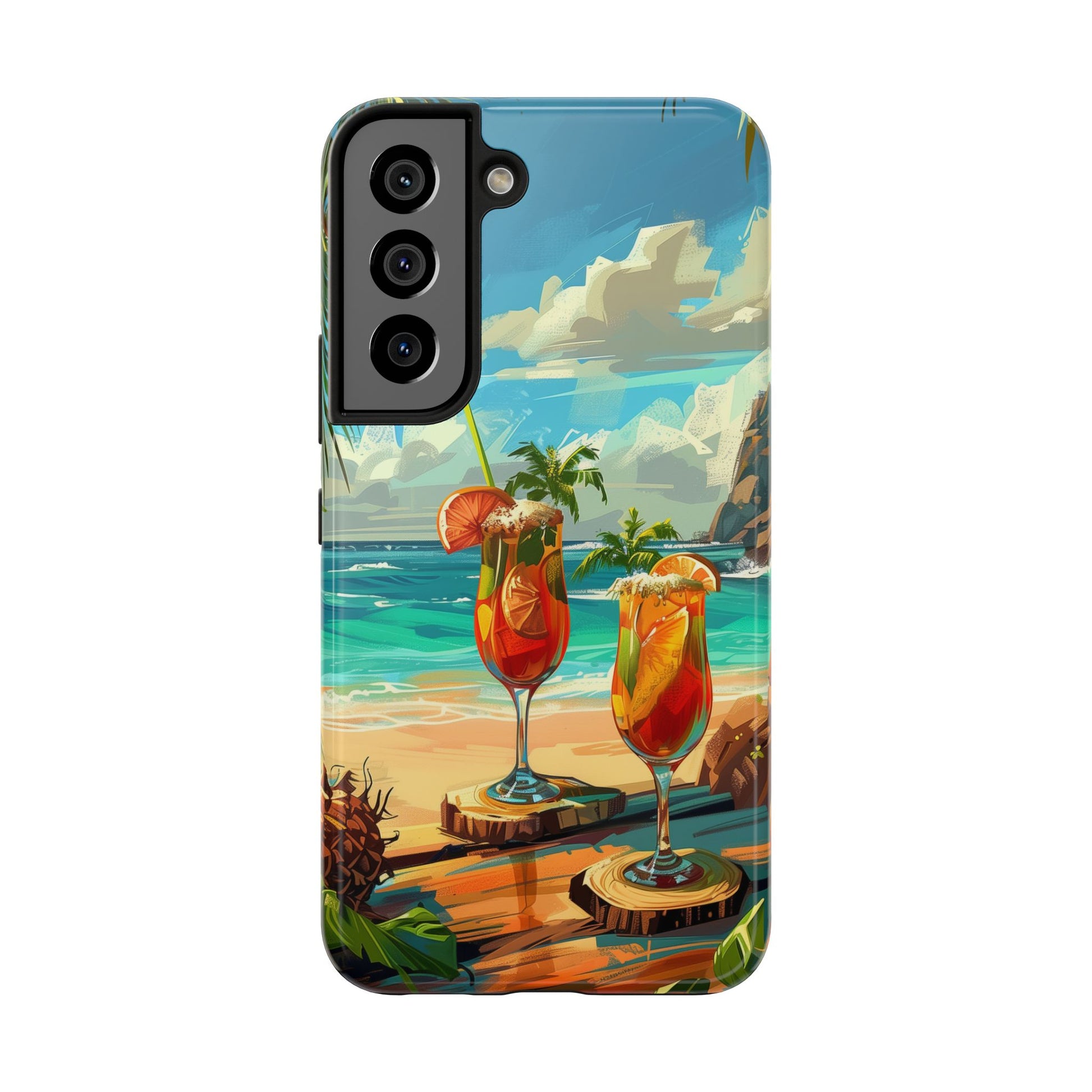 Retro Beach Scene Phone Case, Vintage Tropical Ocean iPhone Case, Summer Beach Phone Cover for iPhone, iphone 15 pro max