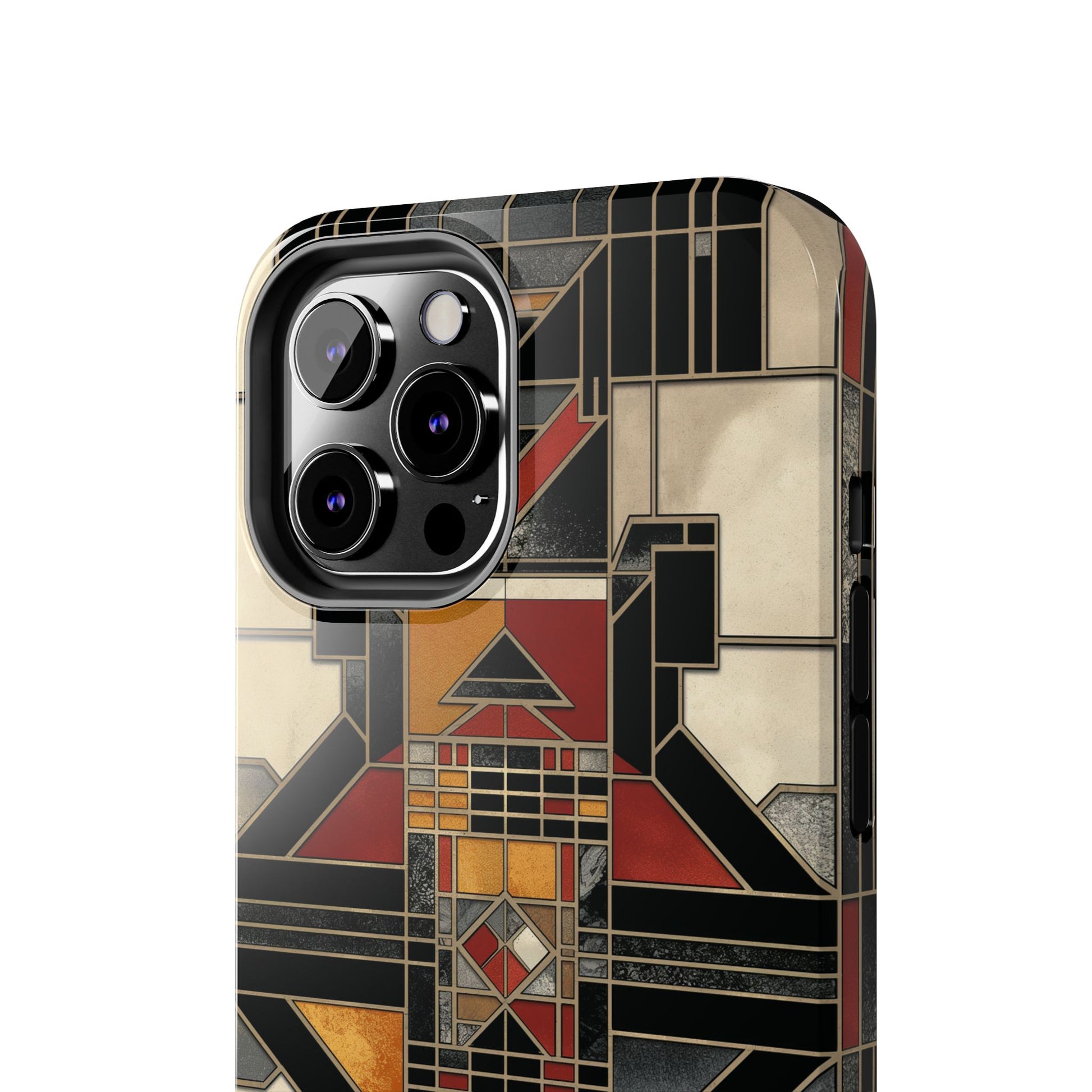 Frank Lloyd Wright Inspired Stained Glass Phone Case - Geometric Elegance for iPhone Models