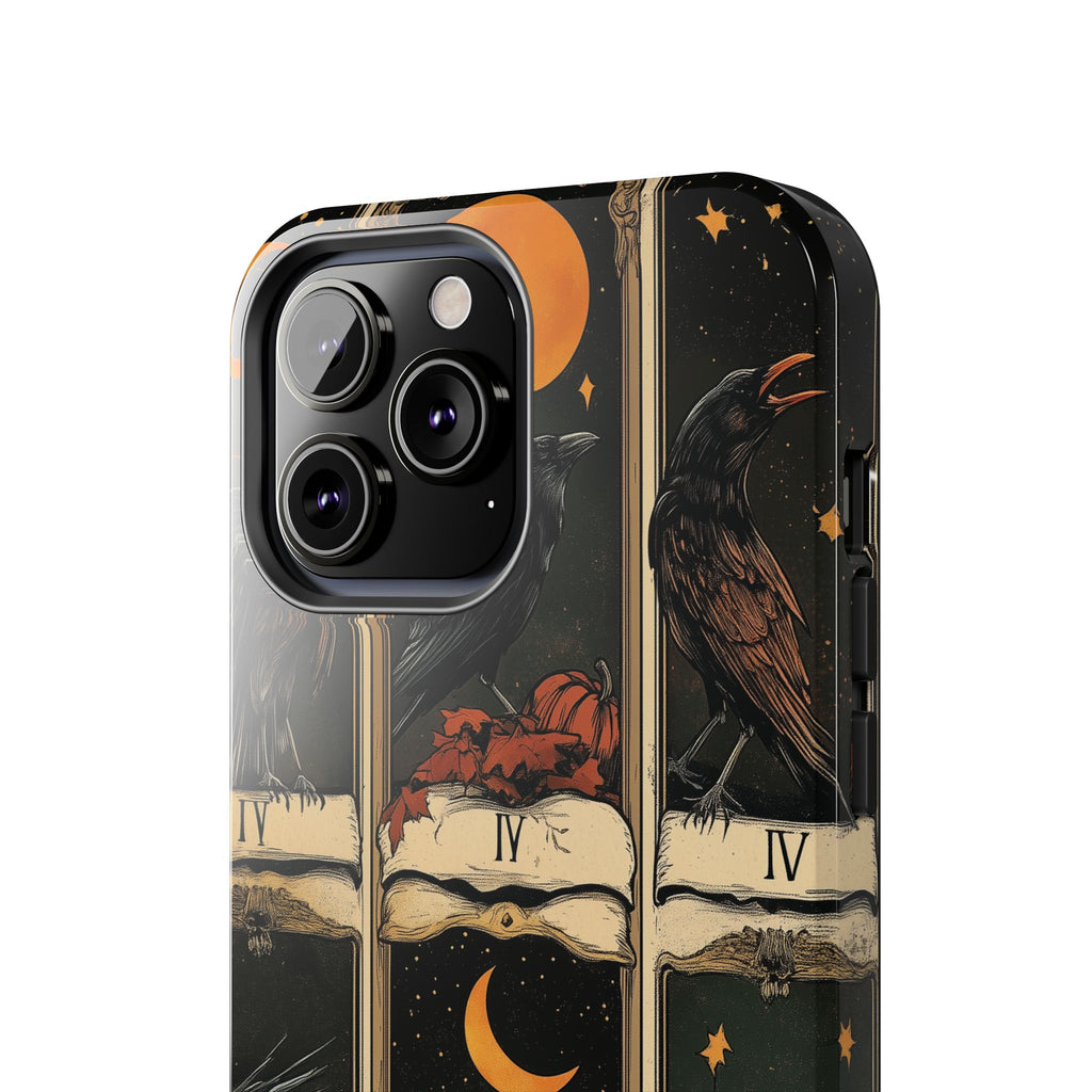 Tarot Card Mystical Phone Case Psychic The Crow Dark Academia Halloween Gothic Phone Case Street iPhone 15 Pro Max Samsung Galaxy A
