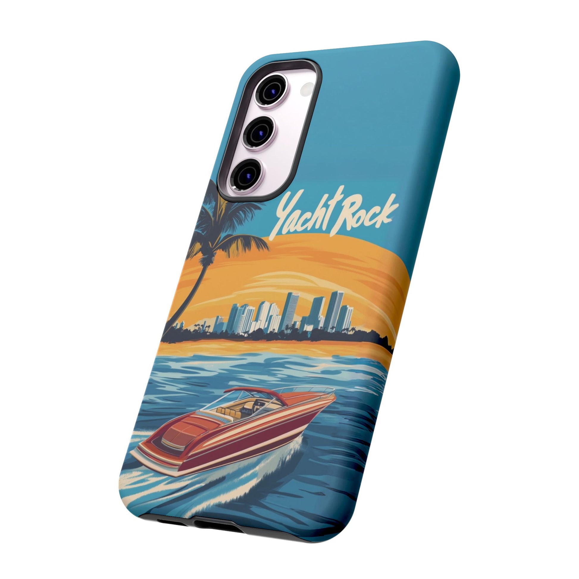 Yacht Rock Phone Case Custom iPhone 13 14 15 16 Pro Max Sunset Cruise Harbor Miami Vice Yacht Rock Gift Boating Captain South Beach Surfing