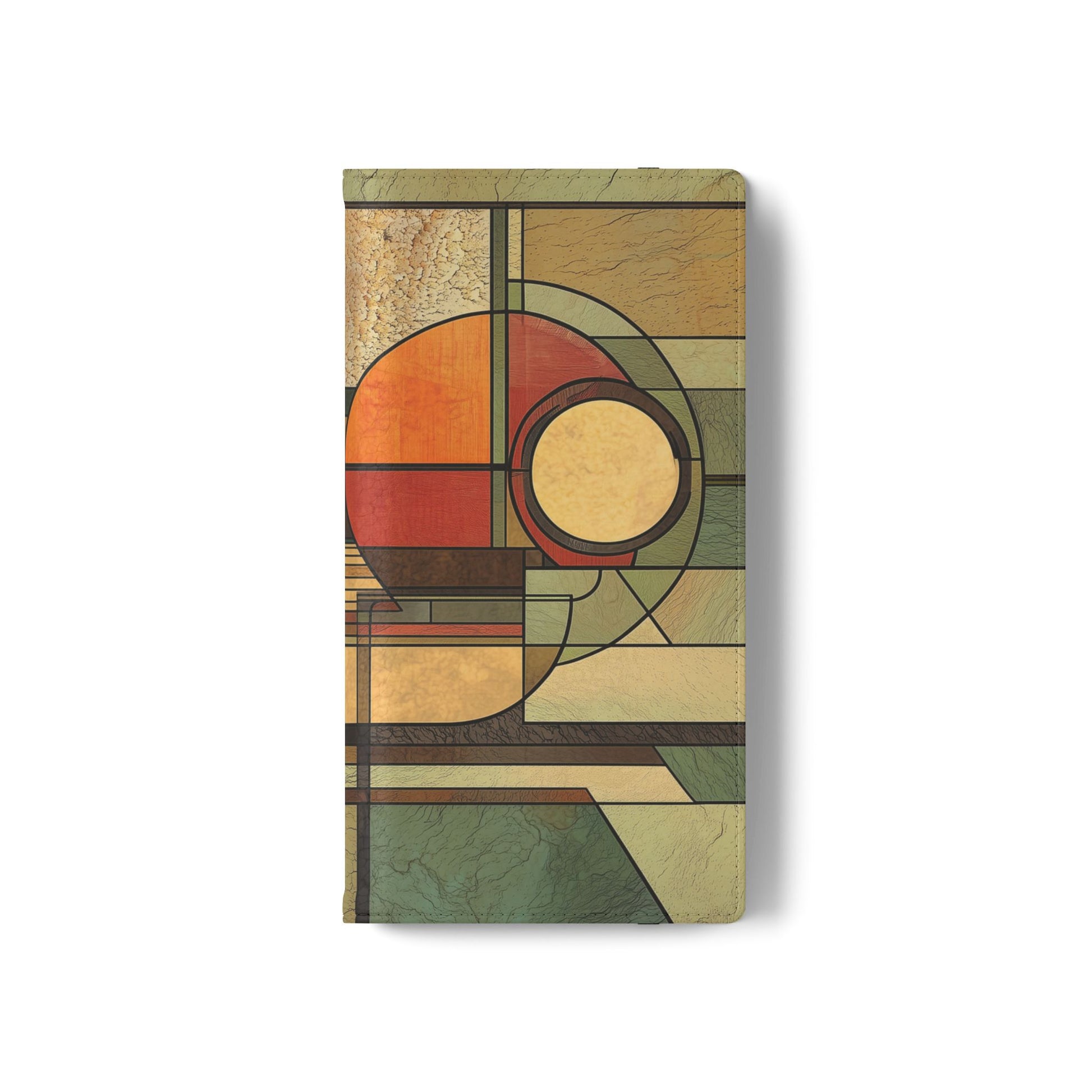 Art Deco Flip Case Prairie Style Stained Glass Inspired by Frank Lloyd Wright, Phone Covers, Colorful Protective Accessories, Unique