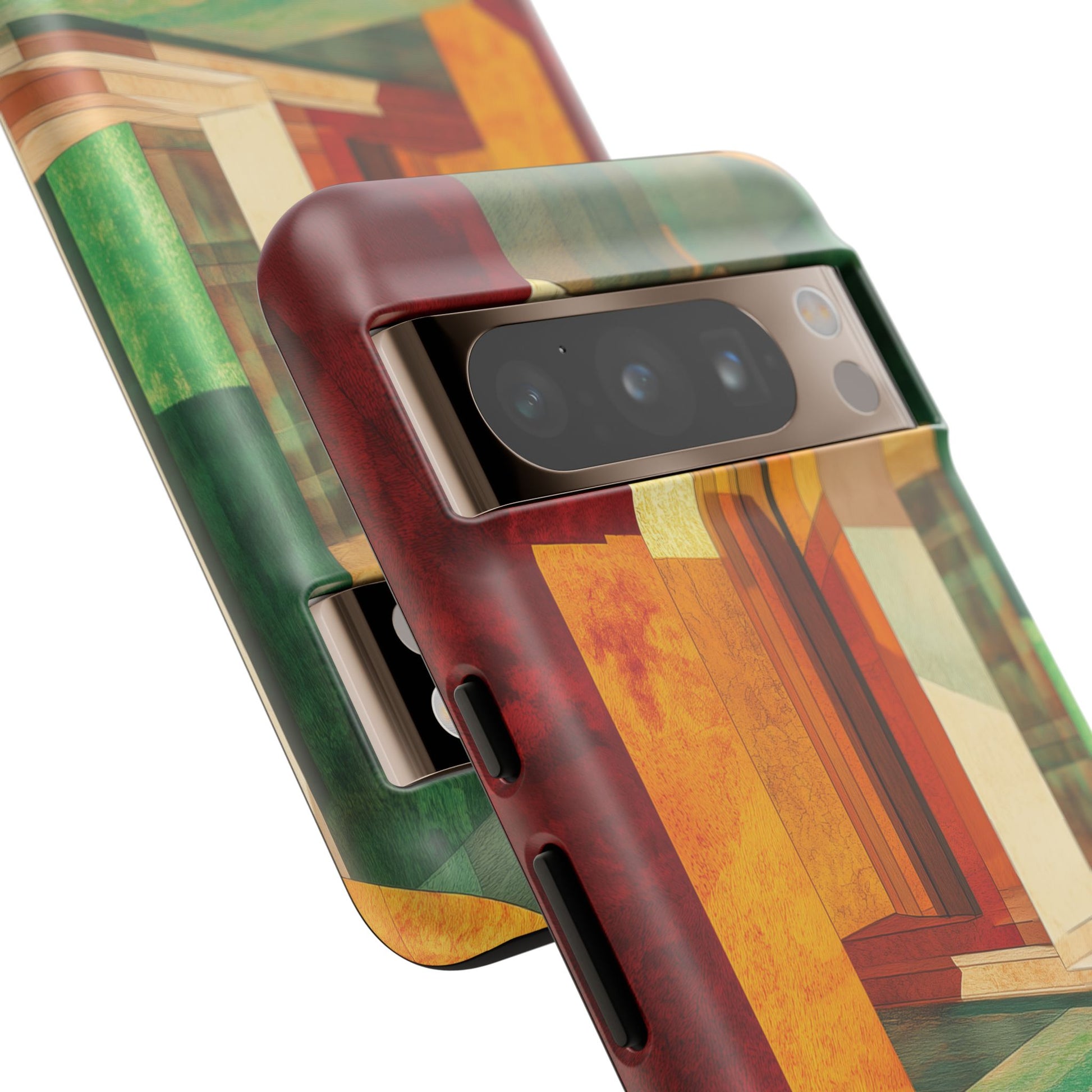 Art Deco Frank Lloyd Wright Inspired Usonian Phone Case Geometric Stained Glass Art Deco Marble Gold 13 14 15 16 iPhone Pro Max Galaxy Pixel