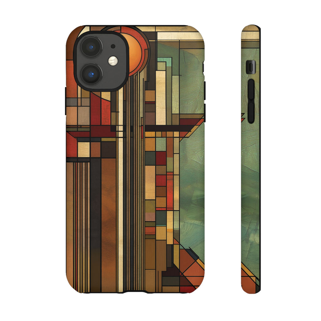 Prairie Style Frank Lloyd Wright Usonian Phone Case Geometric Stained Glass Art Deco Marble Gold 13 14 15 16 iPhone Pro Max Galaxy Pixel