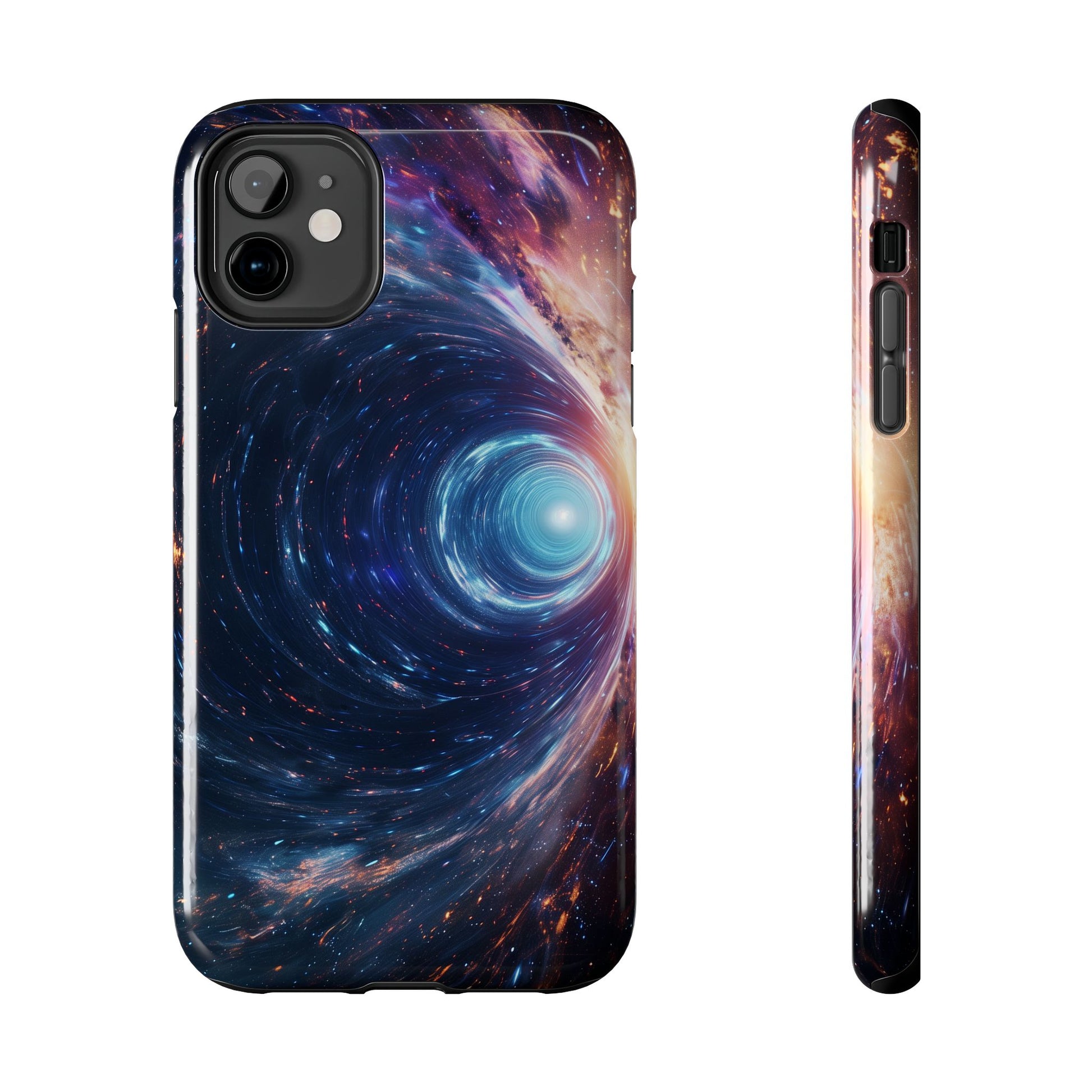 Geeky iPhone Case - Space Geek Case - Space Wormholes Phone Case - Cosmic Galaxy Cover with Futuristic Wormhole Design - Sci-Fi iphone Case