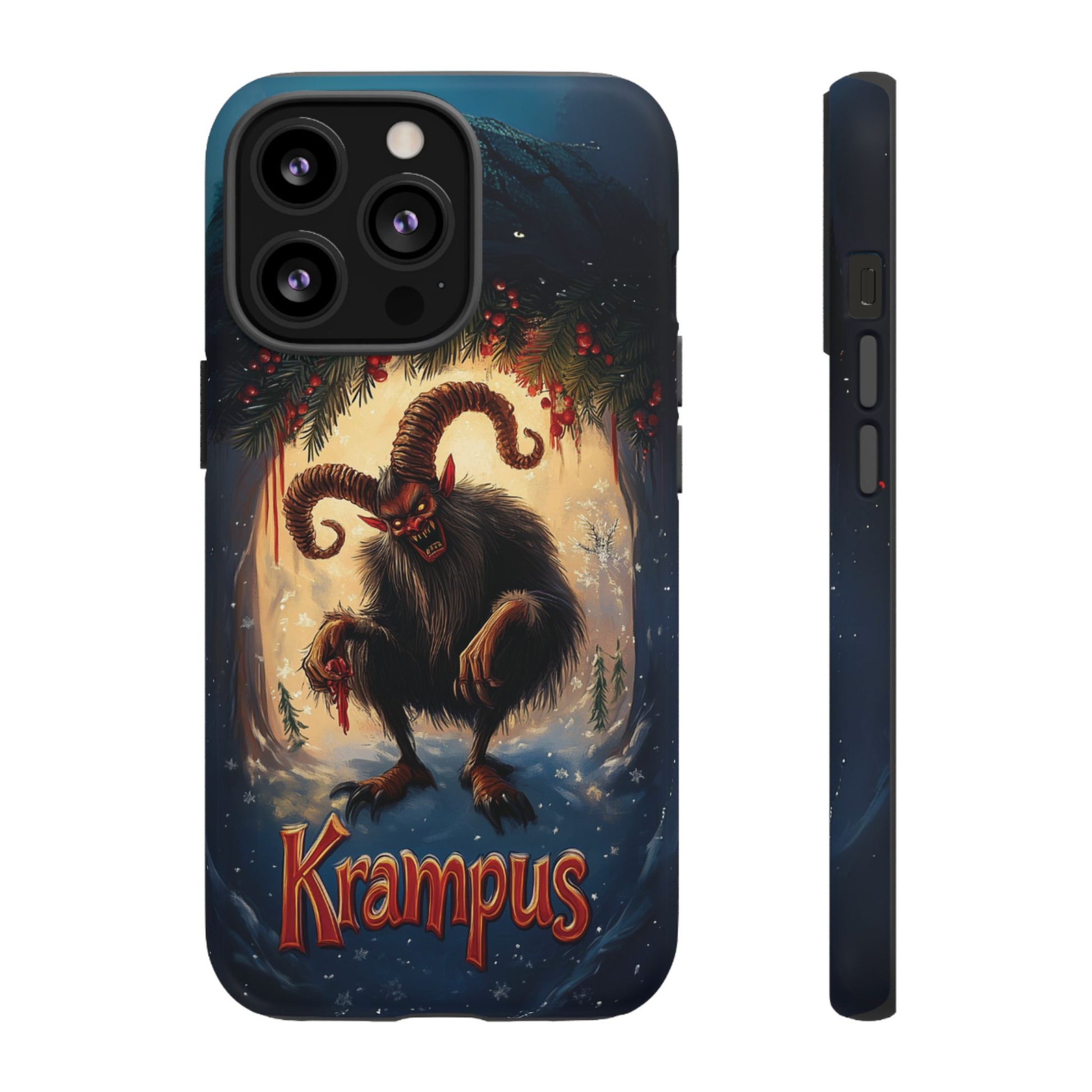 Krampus Christmas Phone Case Gothic Holiday Traditional Design Scary Merry Santa Claus iphone 13 14 15 16 Pro Max Galaxy Pixel