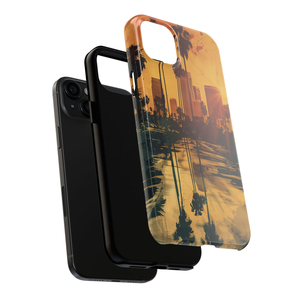 Los Angeles Sunset iPhone Case, Golden Hour Scenic View, Hollywood Hills Sunset Phone Case, Palm Trees Phone Case, iphone 15 pro max case