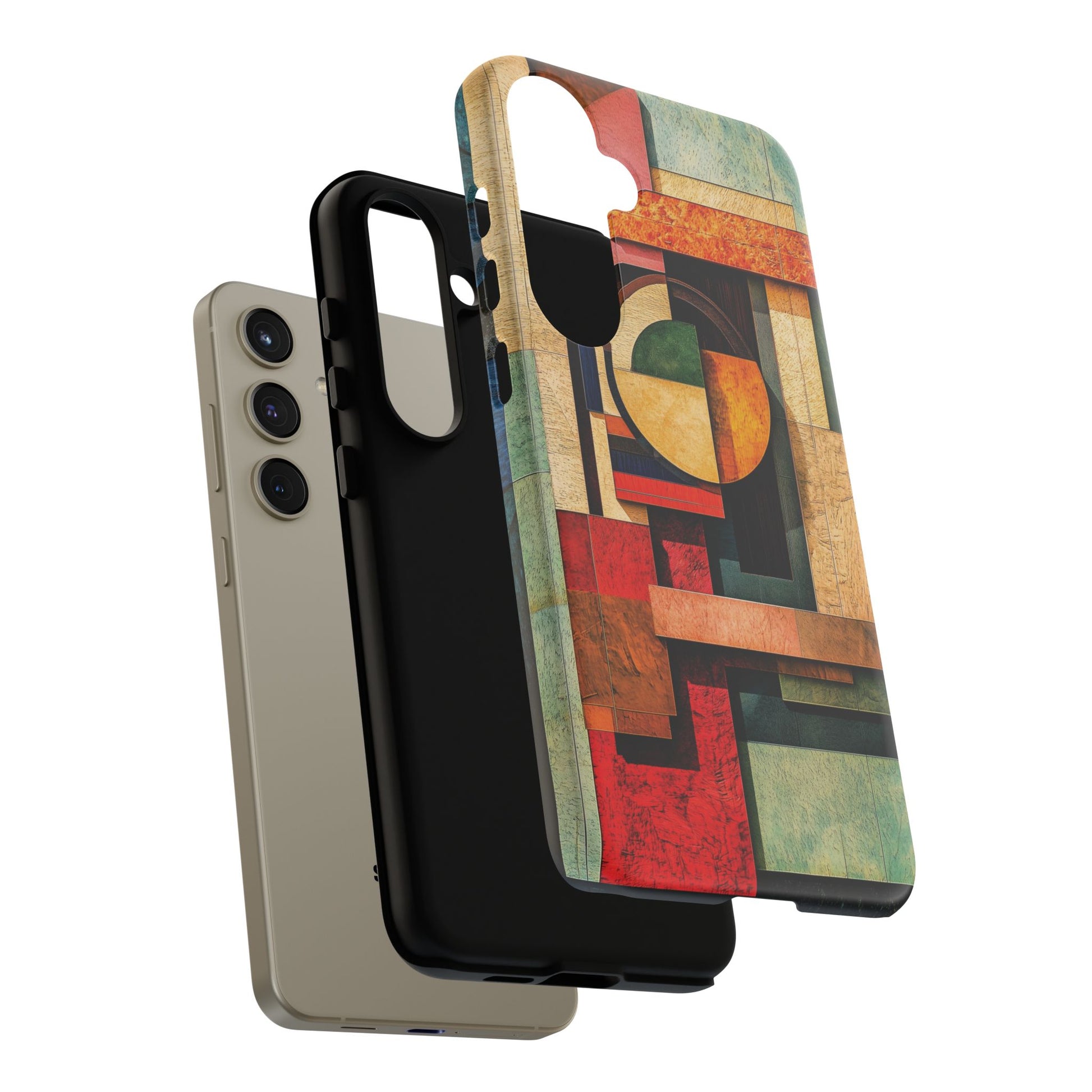 Tan Prairie Style Frank Lloyd Wright Usonian Phone Case Geometric Stained Glass Art Deco Marble Gold 13 14 15 16 iPhone Pro Max Galaxy Pixel