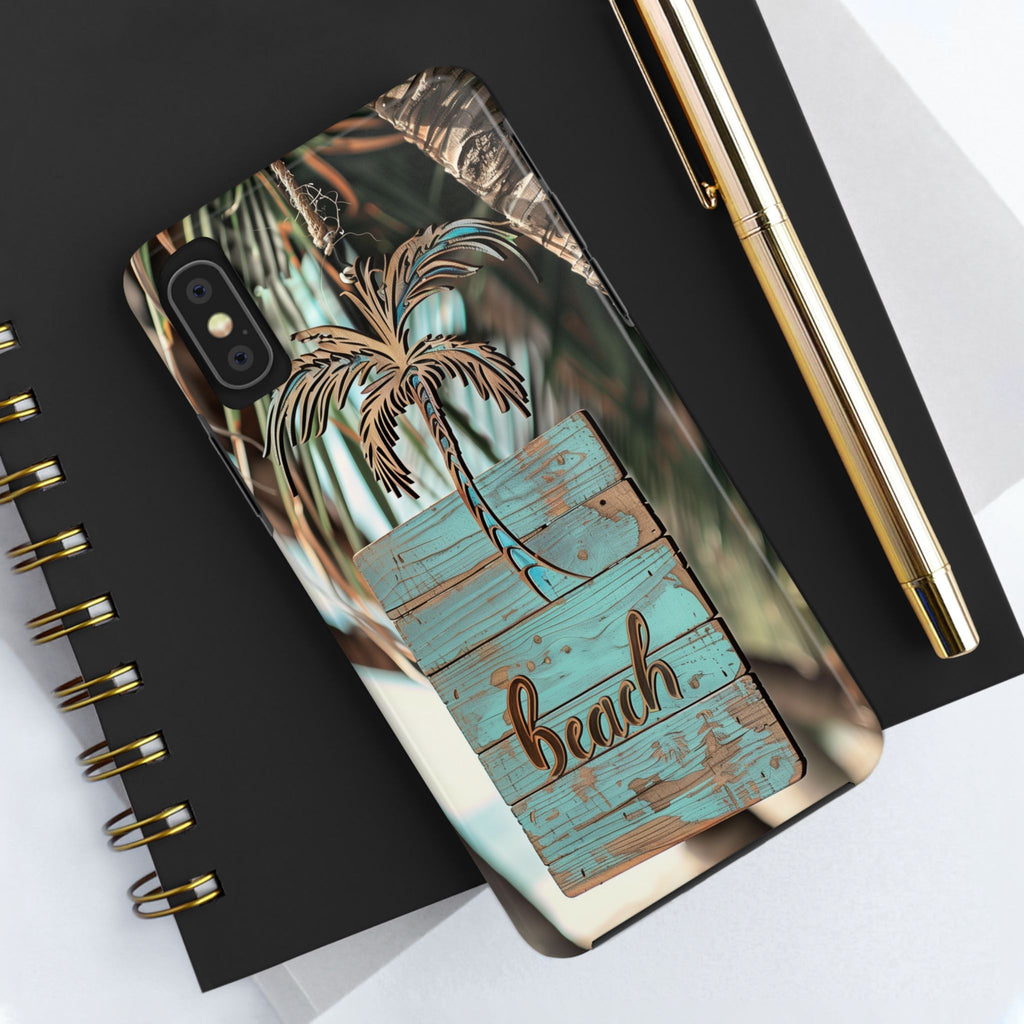 Durable Phone Case with Palm Tree Charm