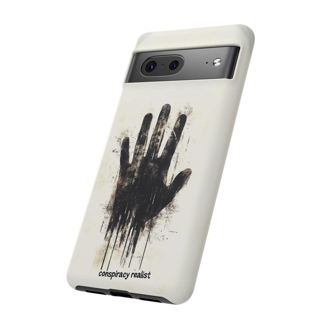 Conspiracy Realist Paranormal Mystery Design X-Files Inspired Ghostly Hand Conspiracy Theory Creepy iPhone 13 14 15 16 Pro Max Galaxy Pixel