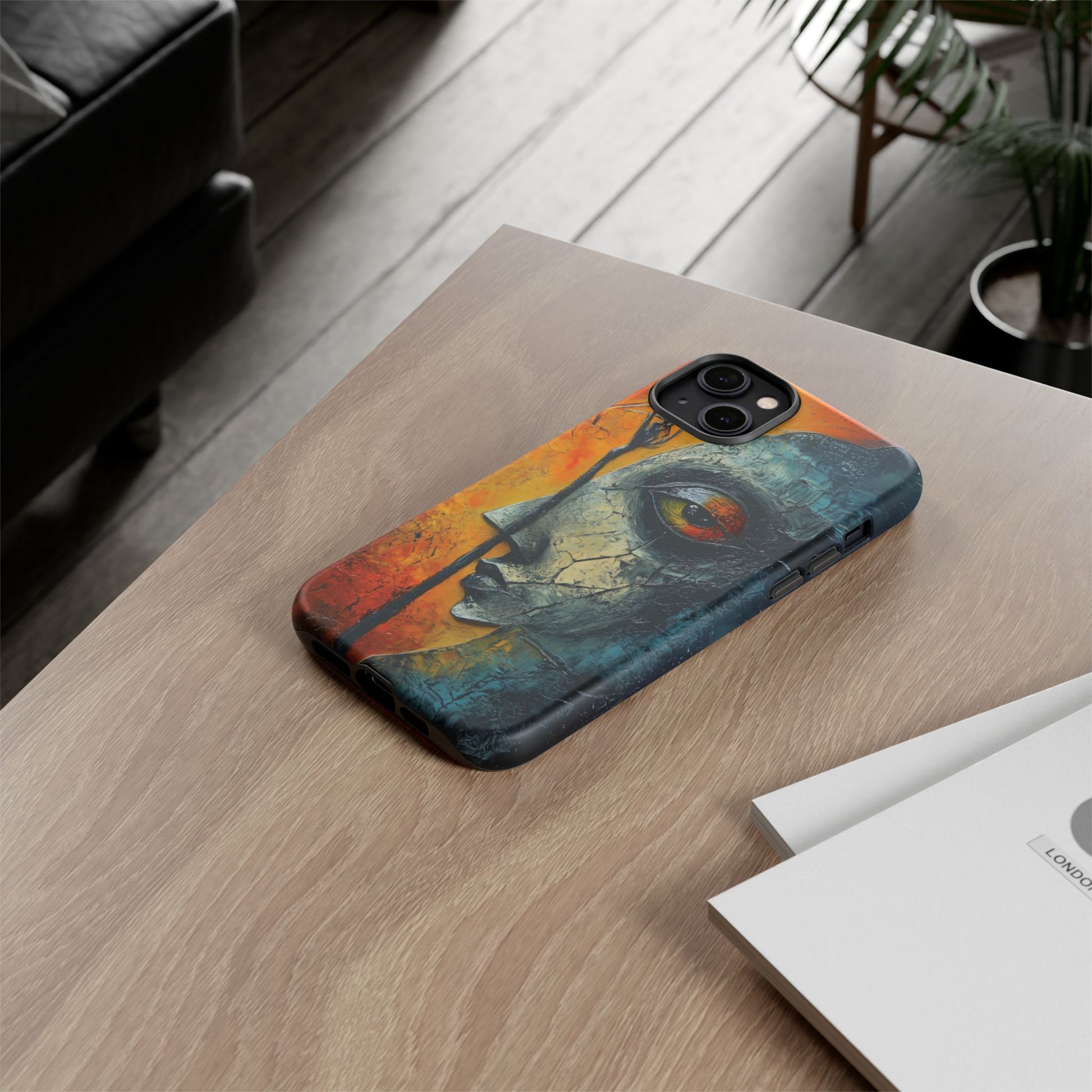 Surrealist Art Phone Case Salvador Dali Style Face Tough Case Unique Artistic 3D Textured Look Surrealism Gift Art iPhone 13 14 15 16