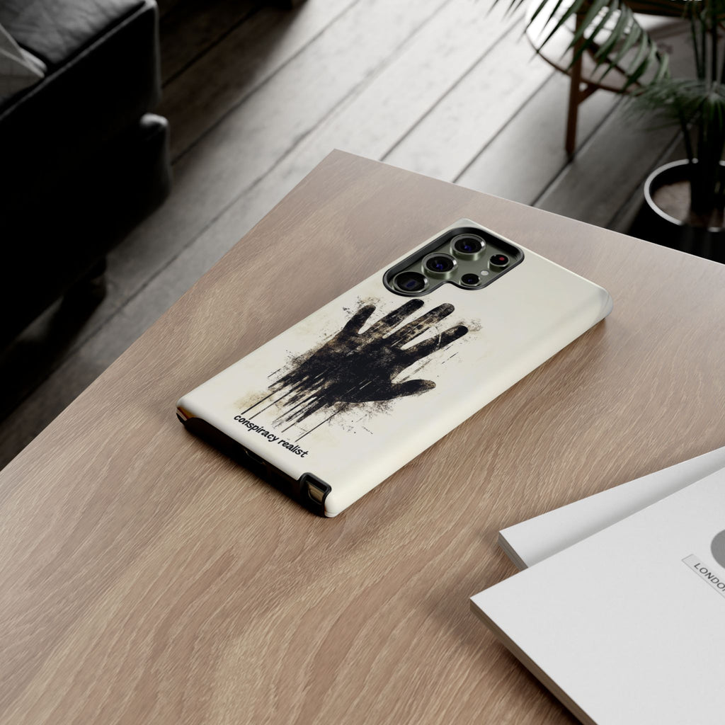 Conspiracy Realist Paranormal Mystery Design X-Files Inspired Ghostly Hand Conspiracy Theory Creepy iPhone 13 14 15 16 Pro Max Galaxy Pixel