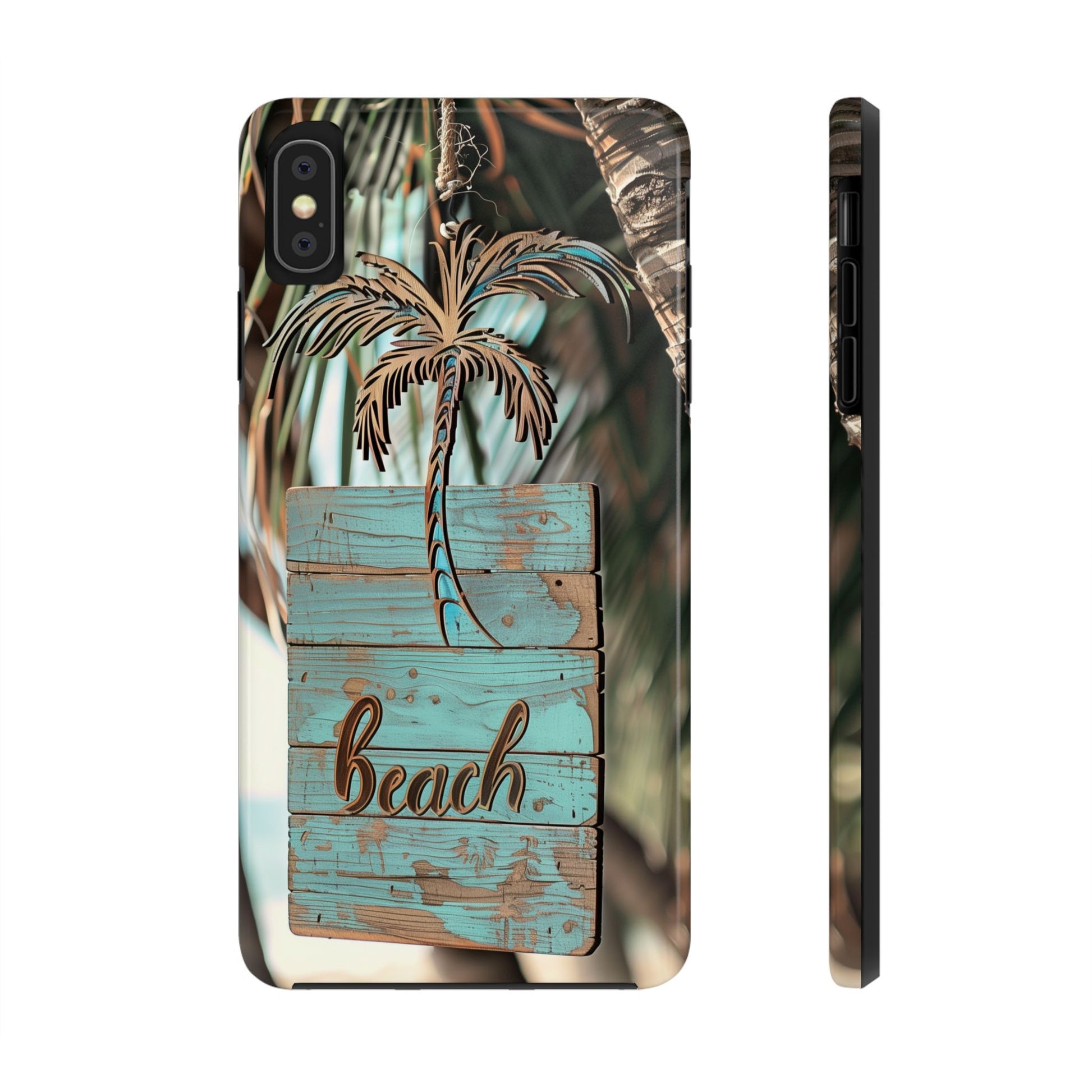 Durable Phone Case with Palm Tree Charm