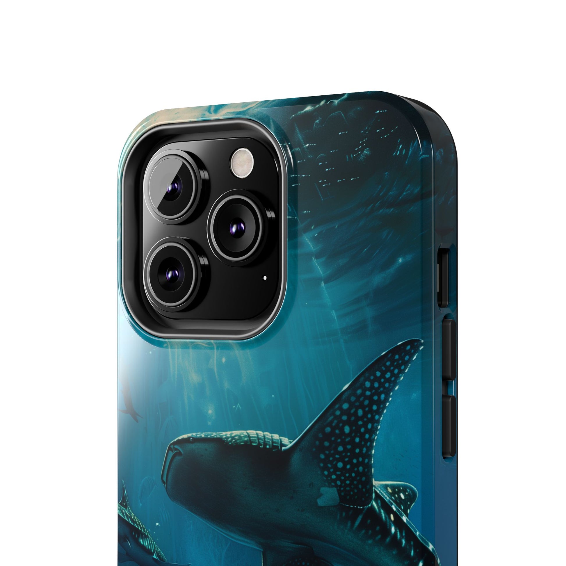 Tranquil Trio: Three Whale Sharks Tough Phone Case