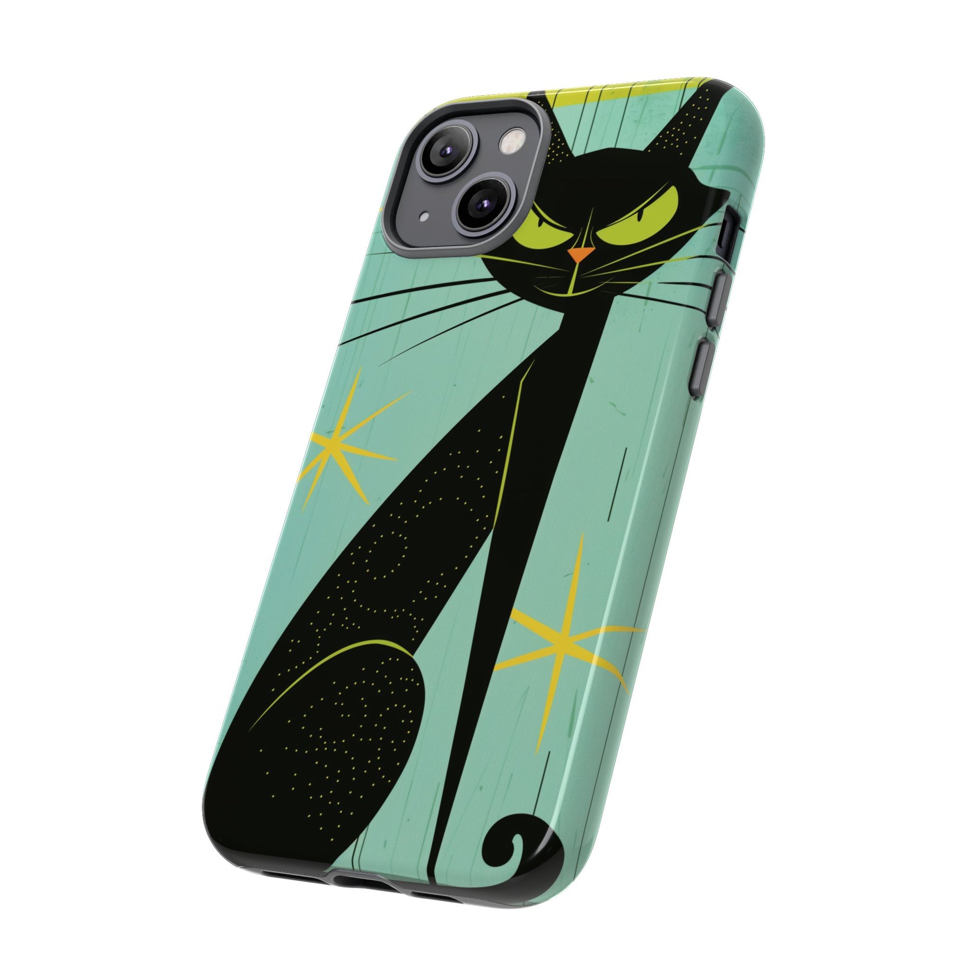 Mid-Century Modern Phone Case, Mid Mod Android Case, Atomic Cats Android Case, Retro Chic Smartphone Cover, Unique Artistic Phone Accessory