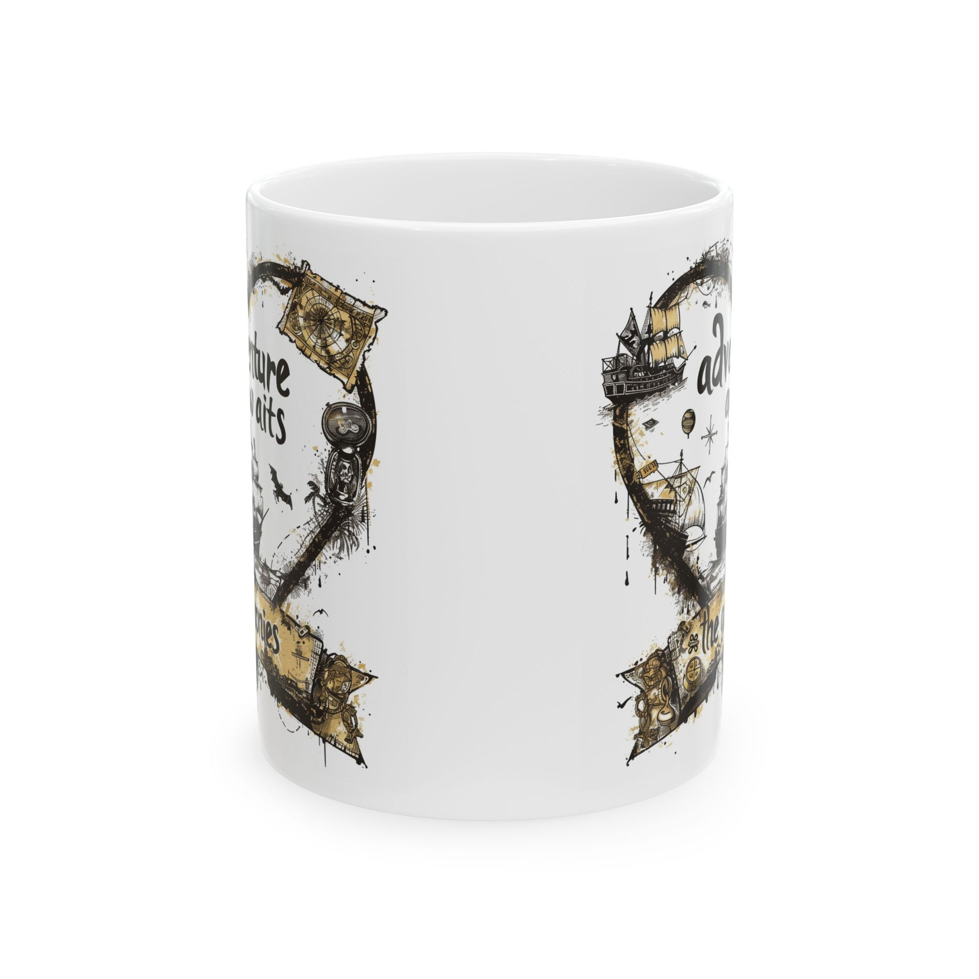 The Goonies Adventure Awaits Coffee Mug | 11oz White Ceramic | Pirate Theme