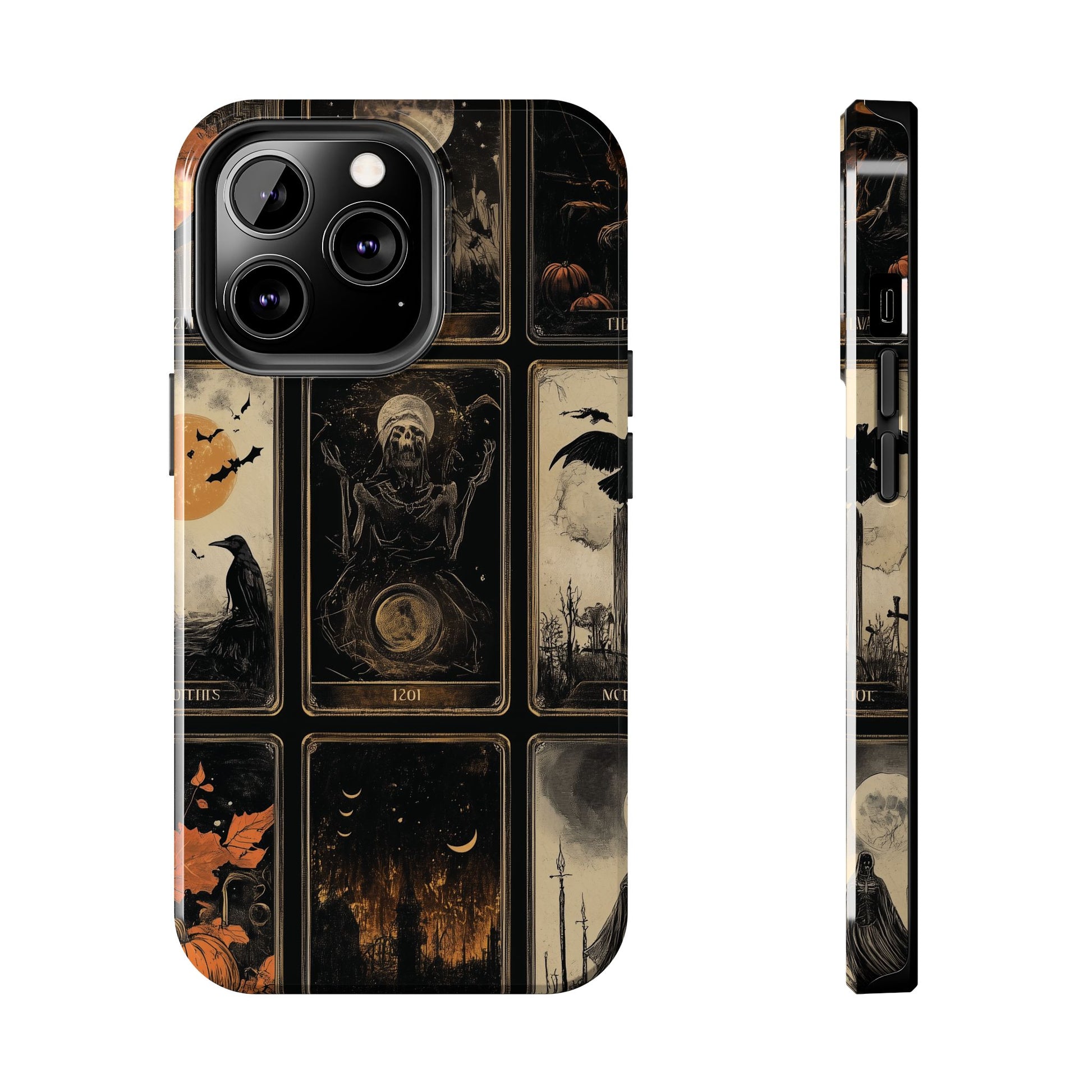 Dark Academia Tarot Card The Crow Mystical Phone Case Psychic Dark Halloween Gothic Phone Case Street iPhone 15 Pro Max Samsung Galaxy D