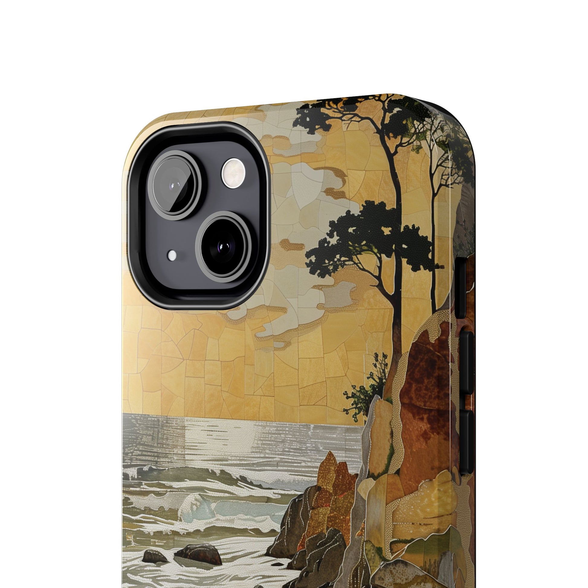 Retro Beach Scene Phone Case, Vintage Tropical Ocean iPhone Case, Summer Beach Phone Cover for iPhone, iphone 15 pro max