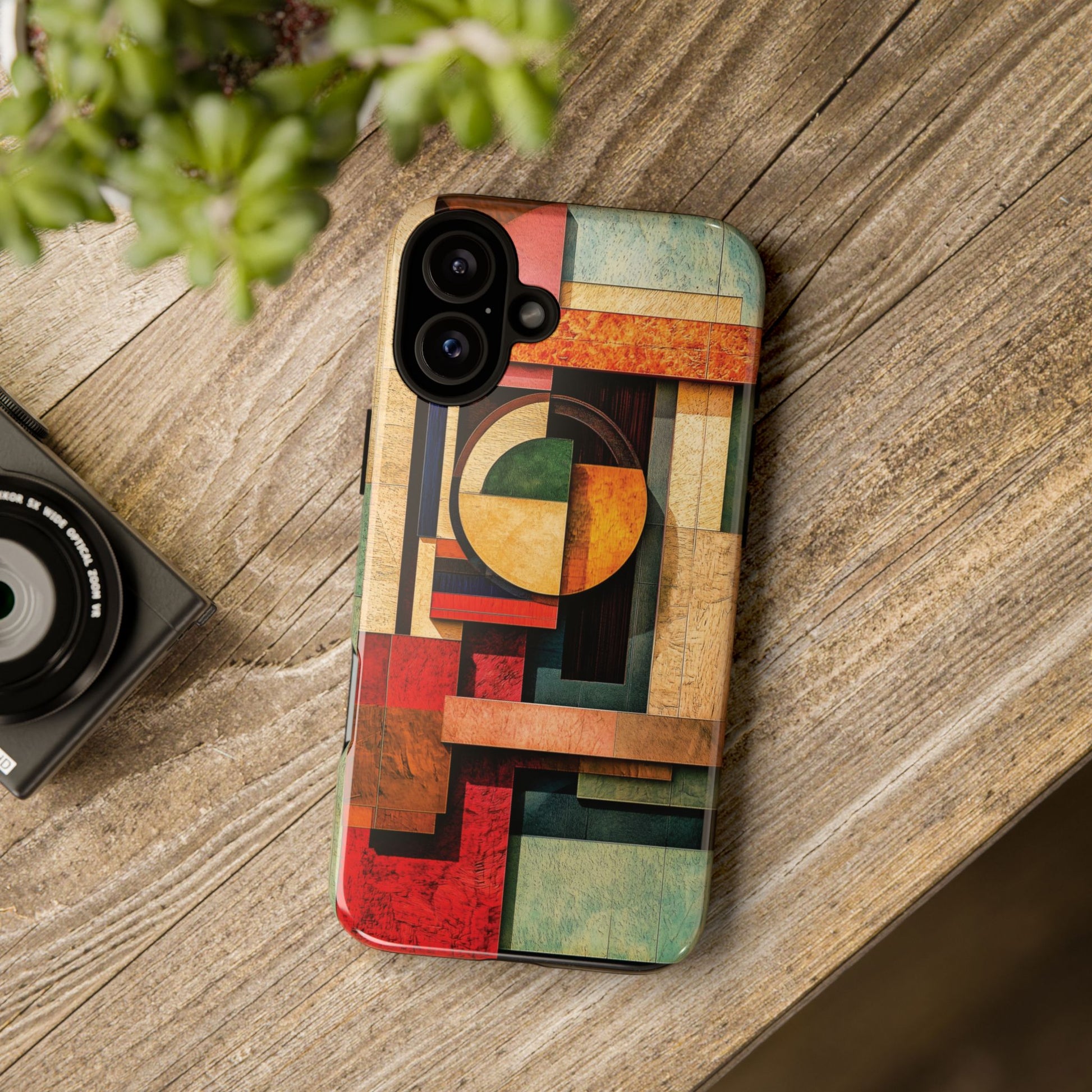 Tan Prairie Style Frank Lloyd Wright Usonian Phone Case Geometric Stained Glass Art Deco Marble Gold 13 14 15 16 iPhone Pro Max Galaxy Pixel