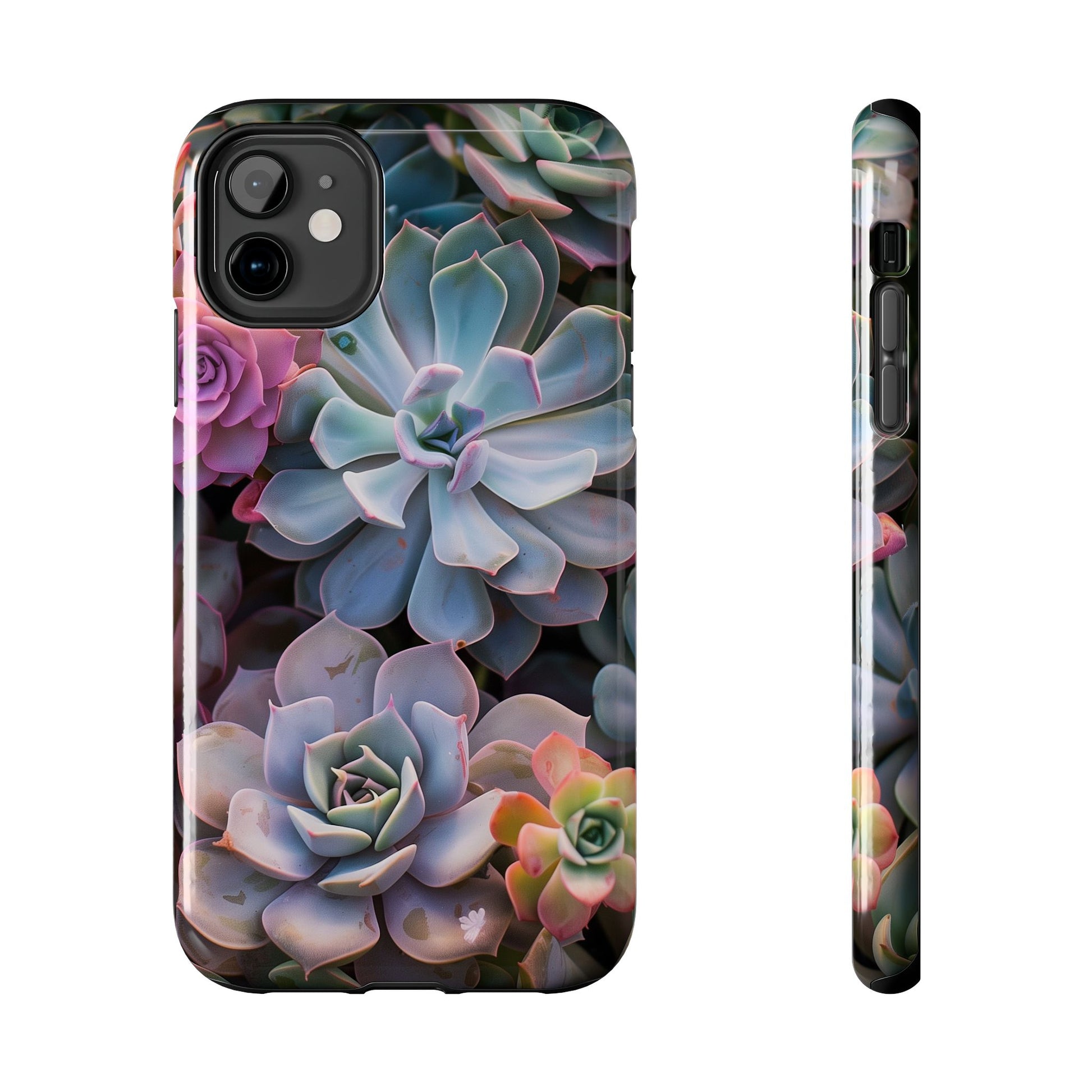 Pastel Succulent Flower Design Durable Phone Case - Tough Protection for iPhones