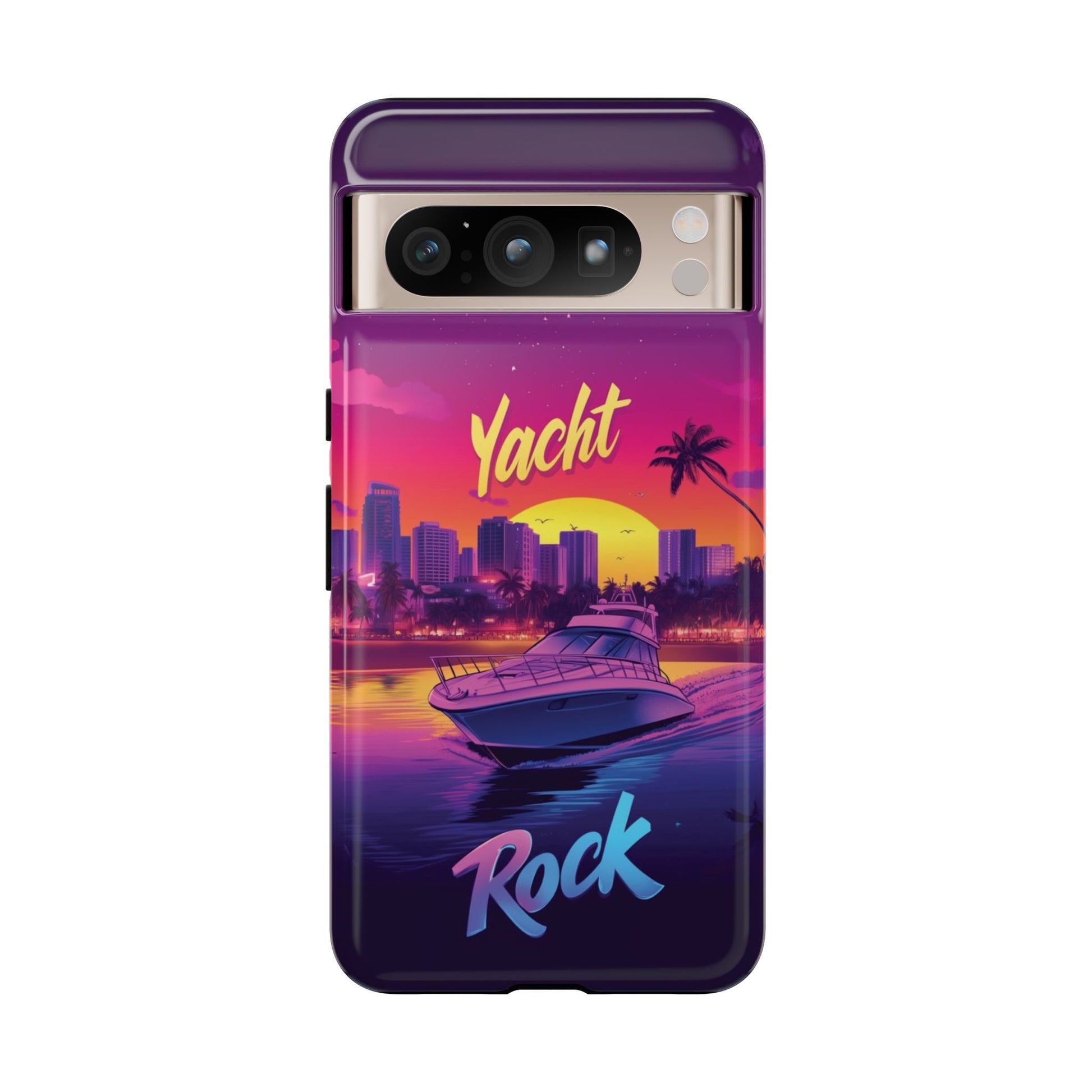 Yacht Rock Custom Phone Case iPhone 13 14 15 16 Pro Max Sunset Cruise Harbor Miami Vice Yacht Rock Gift Boating Captain South Beach Surfing