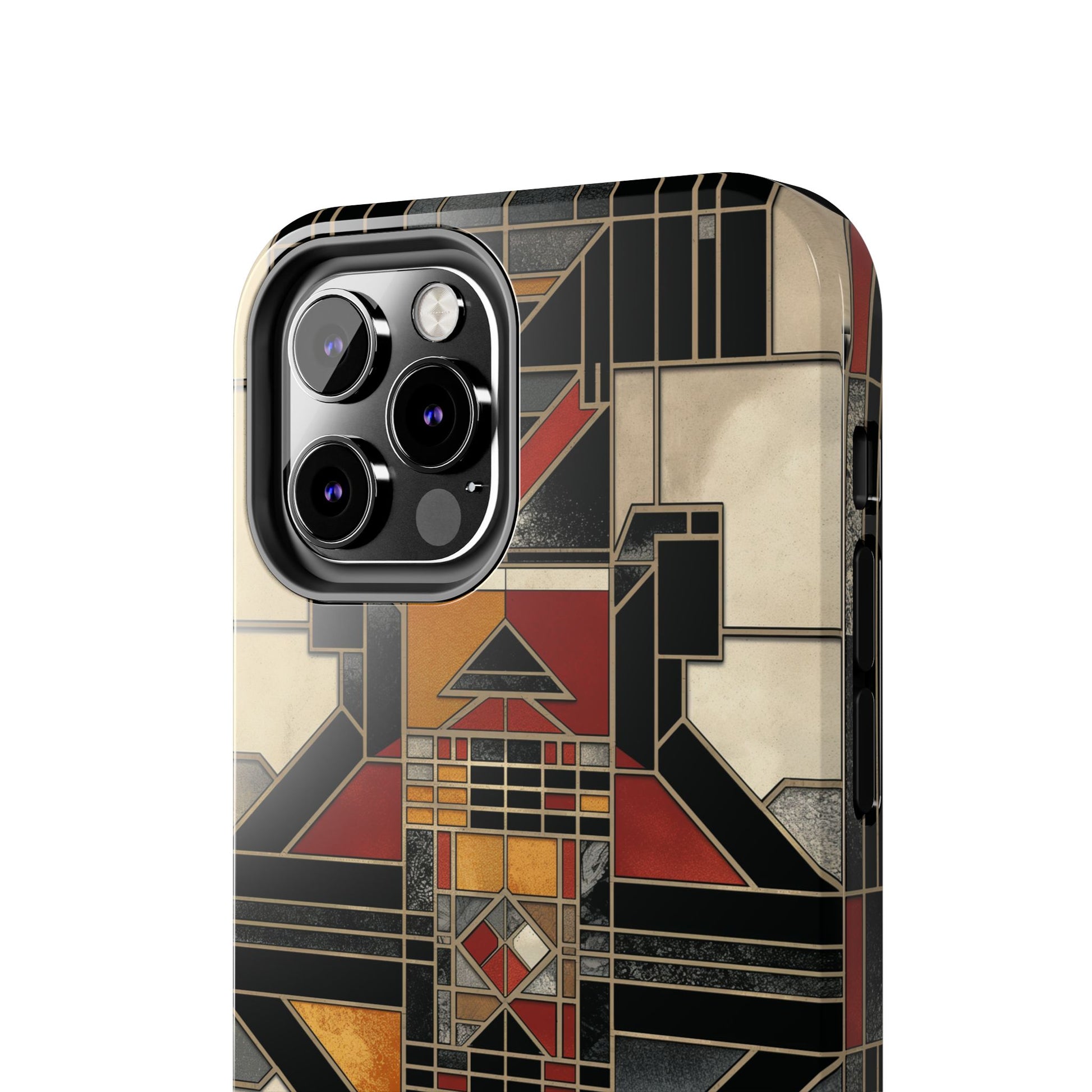 Frank Lloyd Wright Inspired Stained Glass Phone Case - Geometric Elegance for iPhone Models