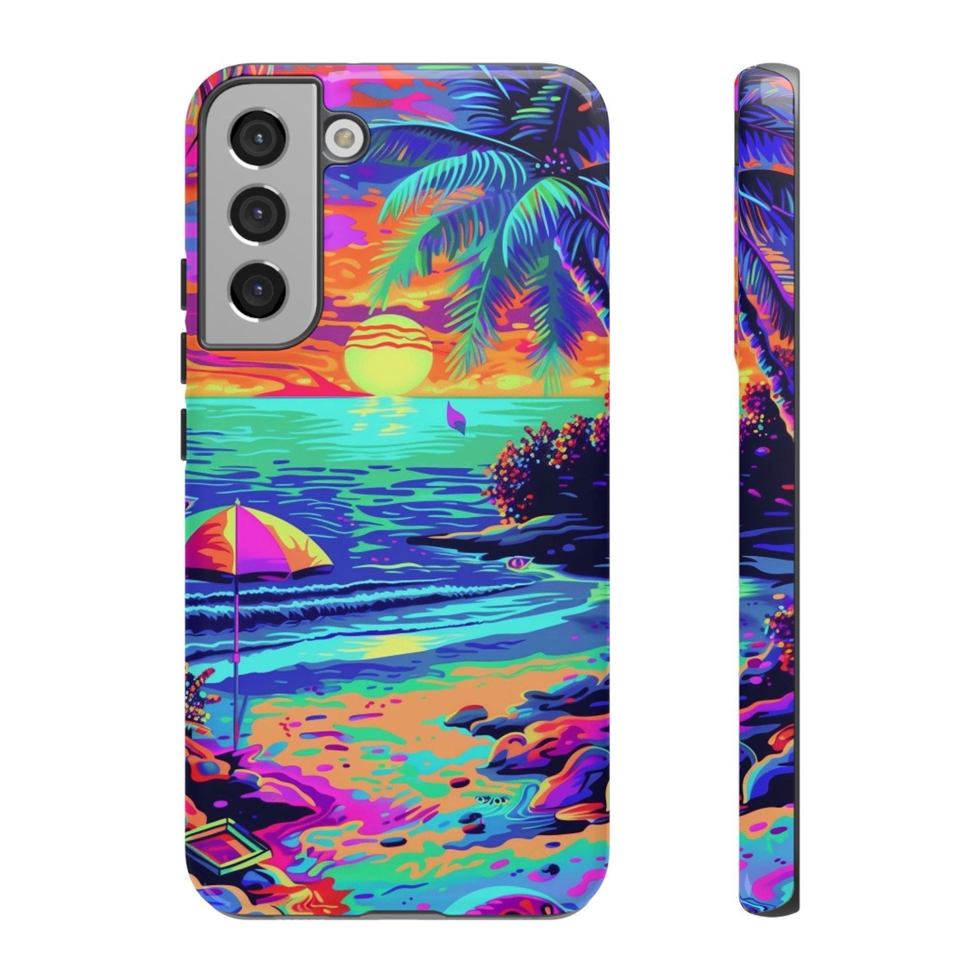 Beach Bliss: Durable Android Phone Case with Lisa Frank Style