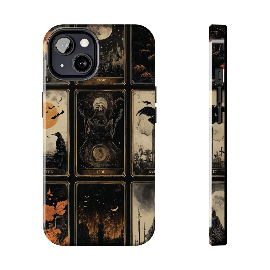 Dark Academia Tarot Card The Crow Mystical Phone Case Psychic Dark Halloween Gothic Phone Case Street iPhone 15 Pro Max Samsung Galaxy D