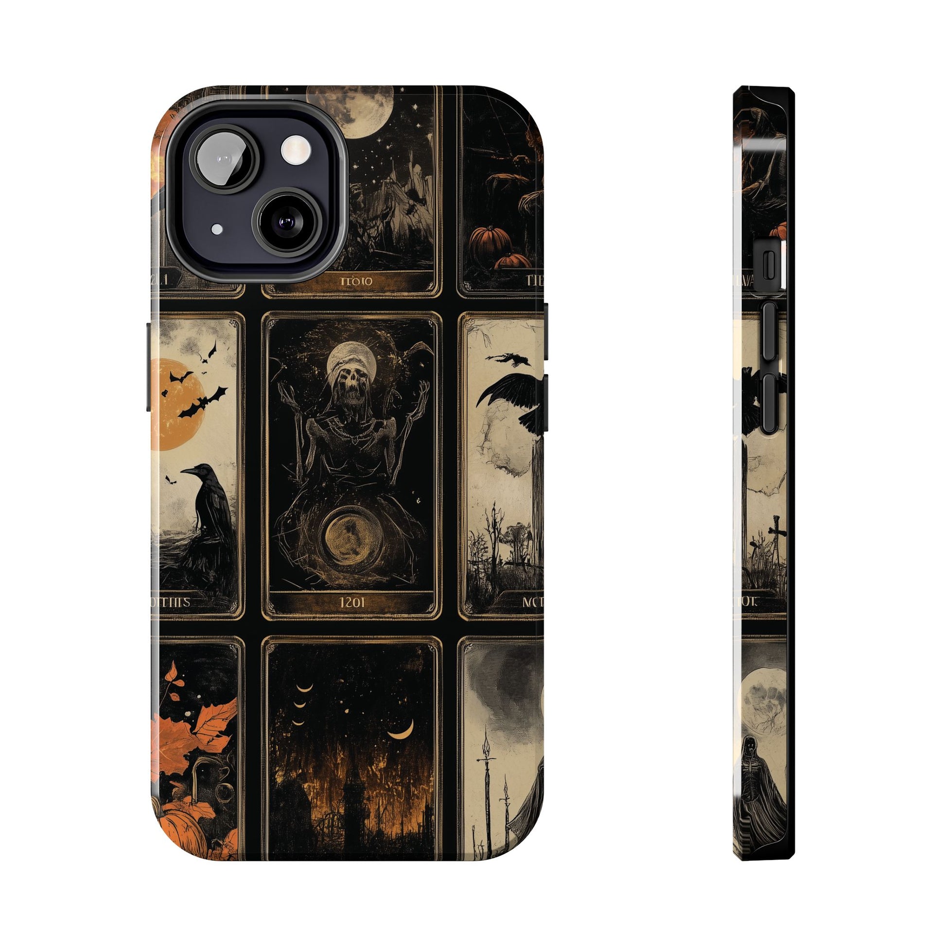 Dark Academia Tarot Card The Crow Mystical Phone Case Psychic Dark Halloween Gothic Phone Case Street iPhone 15 Pro Max Samsung Galaxy D
