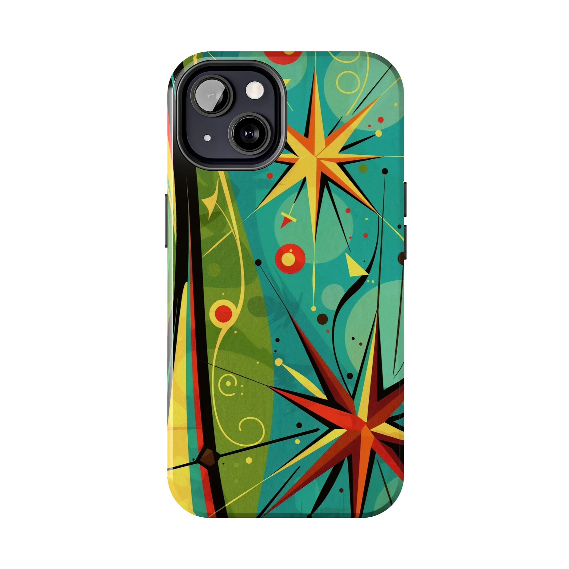 Mid Century Modern Star Design Phone Case, Earth Tone Colors, Retro Style Smartphone Cover, Vintage Phone Case, iPhone 14 Case, Apple iPhone