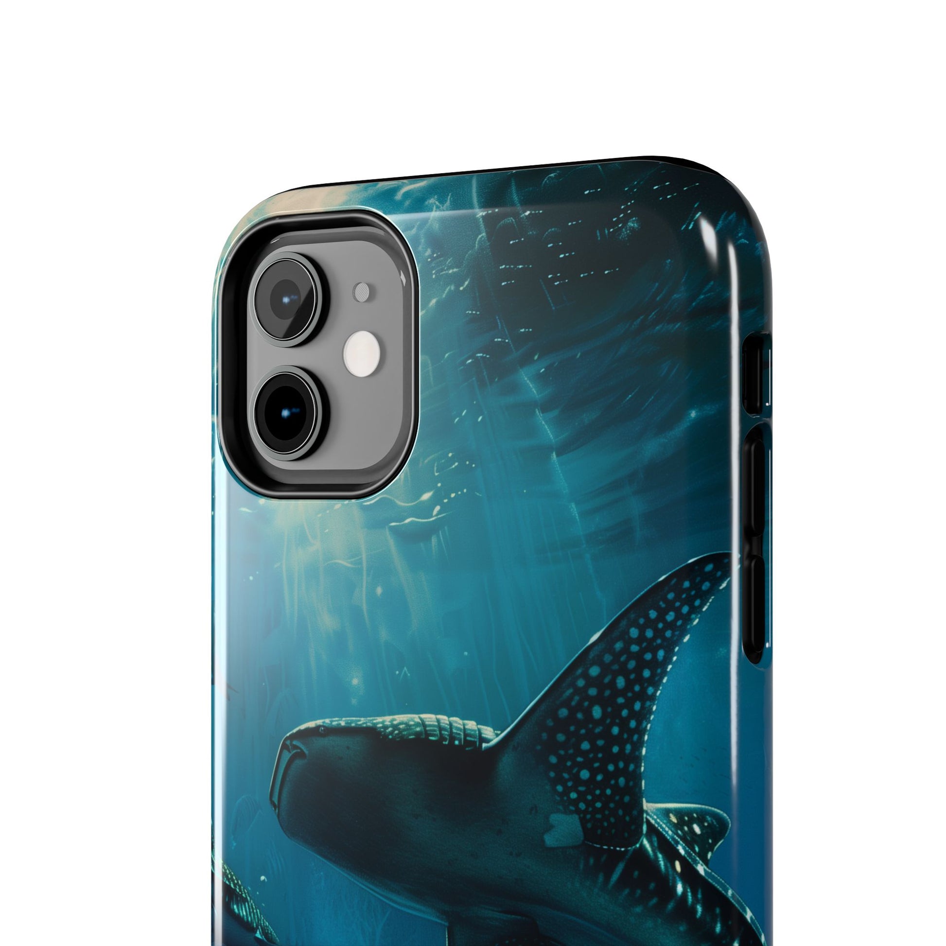 Tranquil Trio: Three Whale Sharks Tough Phone Case