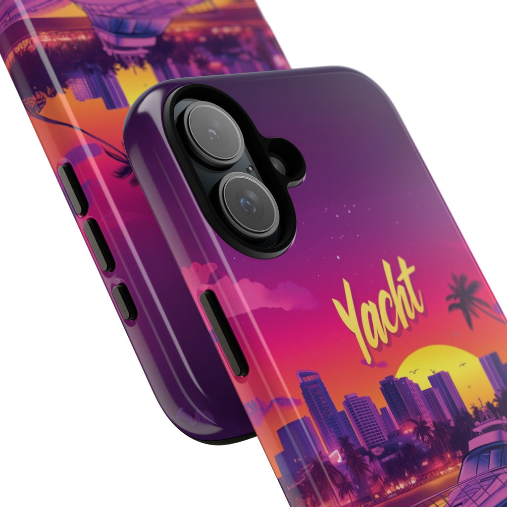 Yacht Rock Custom Phone Case iPhone 13 14 15 16 Pro Max Sunset Cruise Harbor Miami Vice Yacht Rock Gift Boating Captain South Beach Surfing