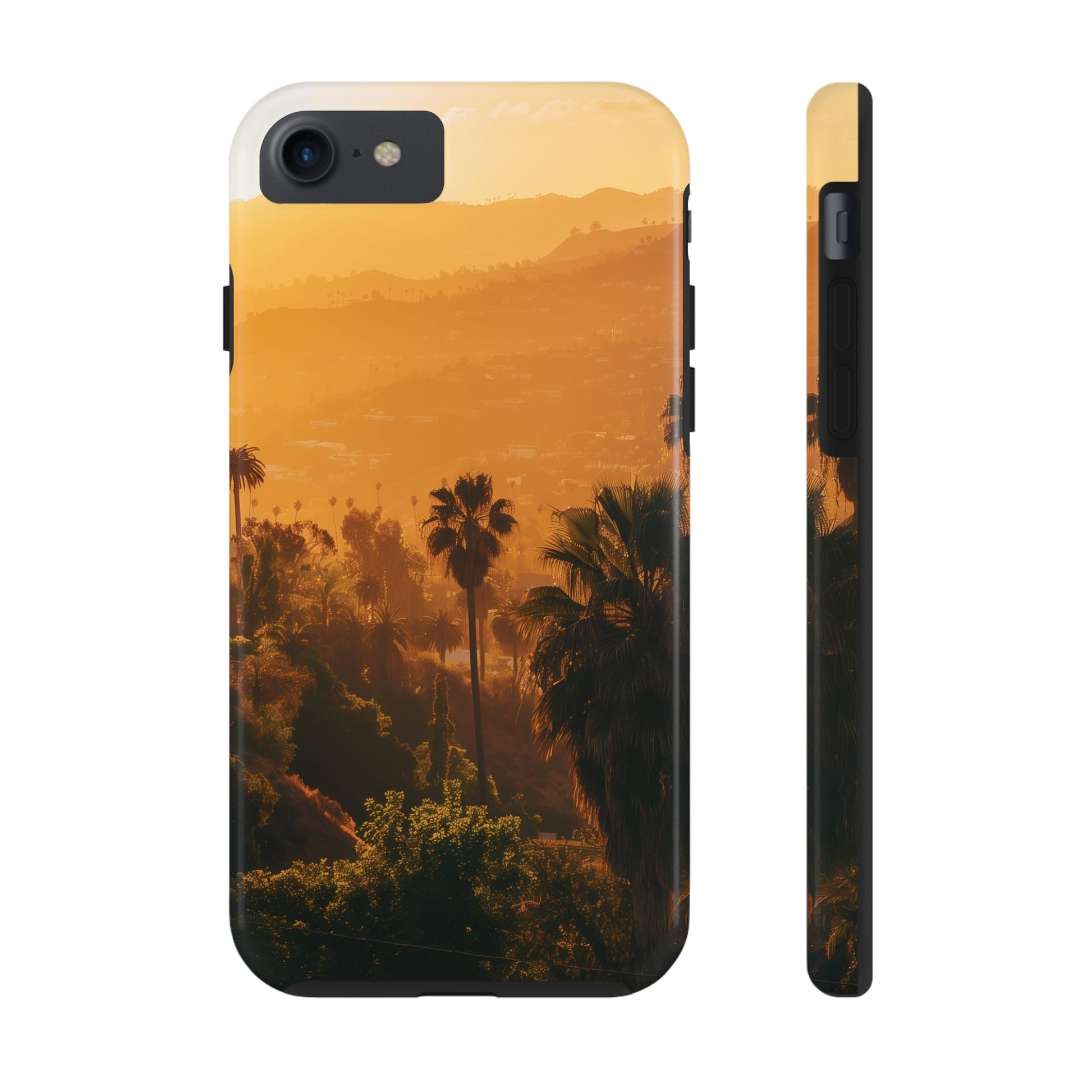 Los Angeles Sunset iPhone Case, Golden Hour Scenic View, Hollywood Hills Sunset Phone Case, Palm Trees Phone Case, iphone 15 pro max case