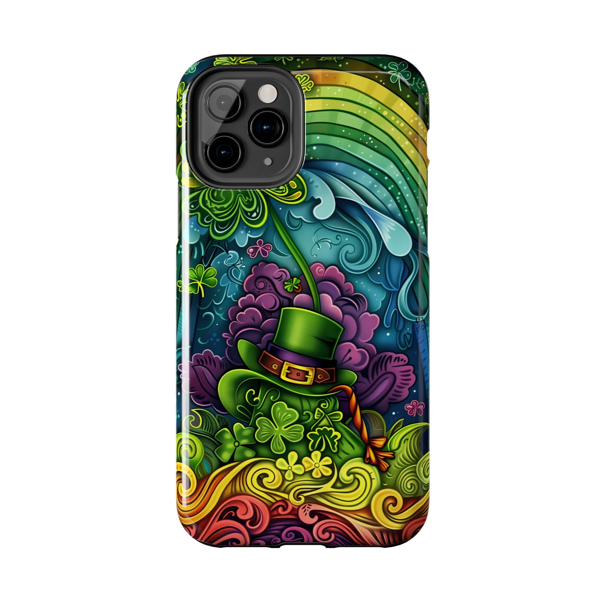 St. Patrick's Day Lucky Phone Case, Green Shamrock Protective Cover, Durable Irish Luck Phone Accessory, Holiday Gift Idea