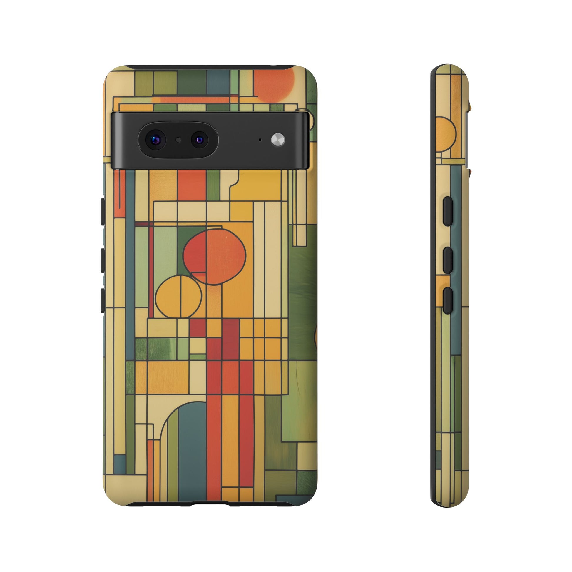 Frank Lloyd Wright Inspired Prairie Style Usonian Phone Case Geometric Stained Glass Art Deco 13 14 15 16 iPhone Pro Max Galaxy Pixel