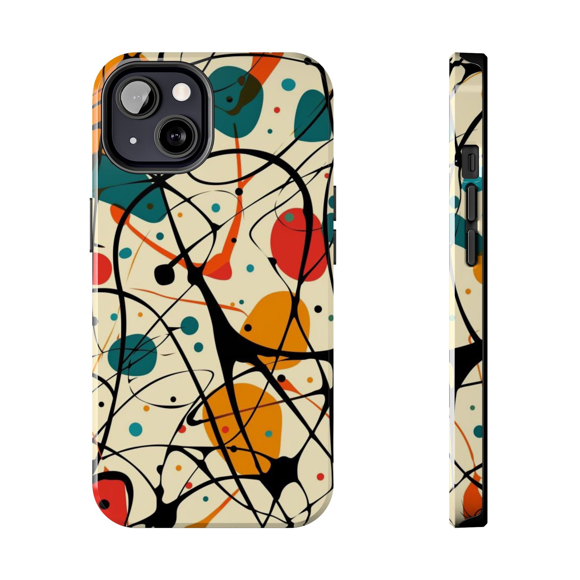 Mid Mod Phone Case,  Colorful Mid Mod Design Durable Phone Case, Vibrant and Stylish iPhone Tough Cover, iphone 15 case, iphone 14 pro max