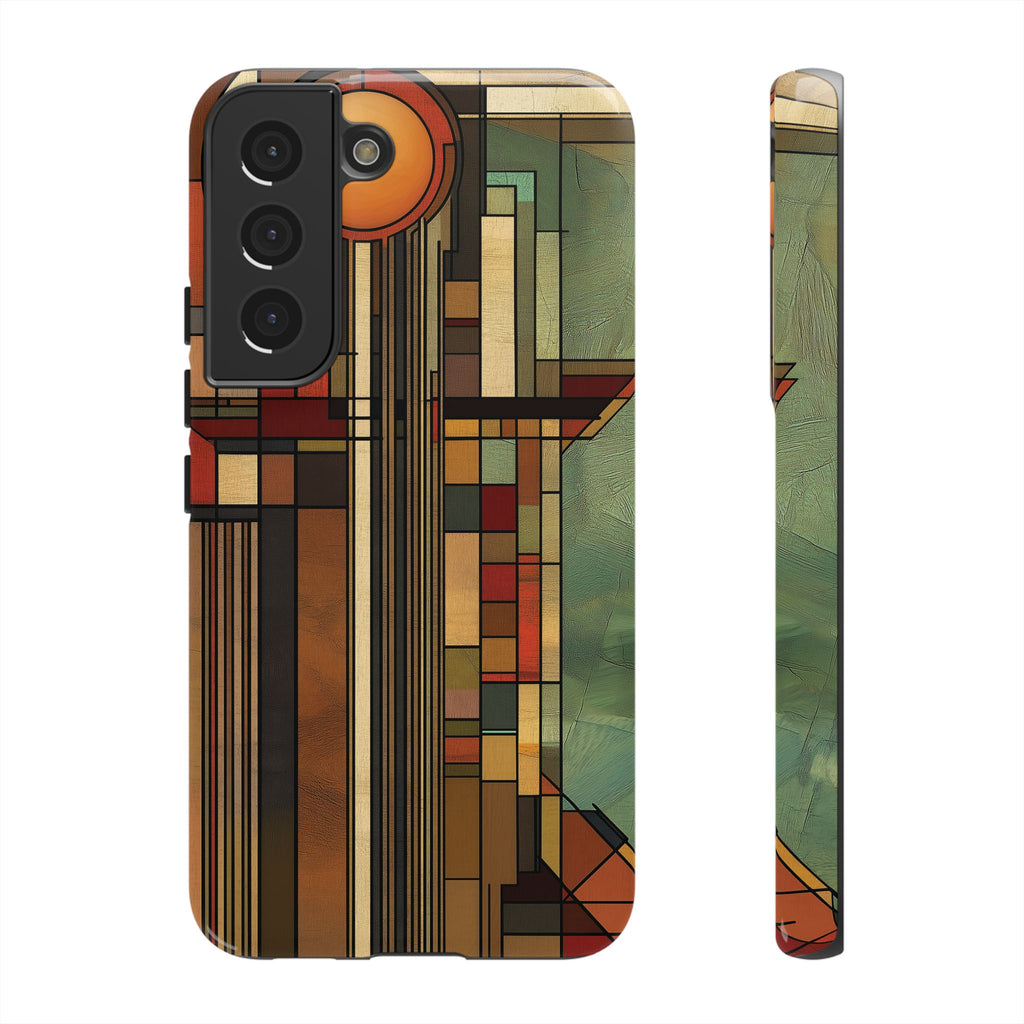 Prairie Style Frank Lloyd Wright Usonian Phone Case Geometric Stained Glass Art Deco Marble Gold 13 14 15 16 iPhone Pro Max Galaxy Pixel