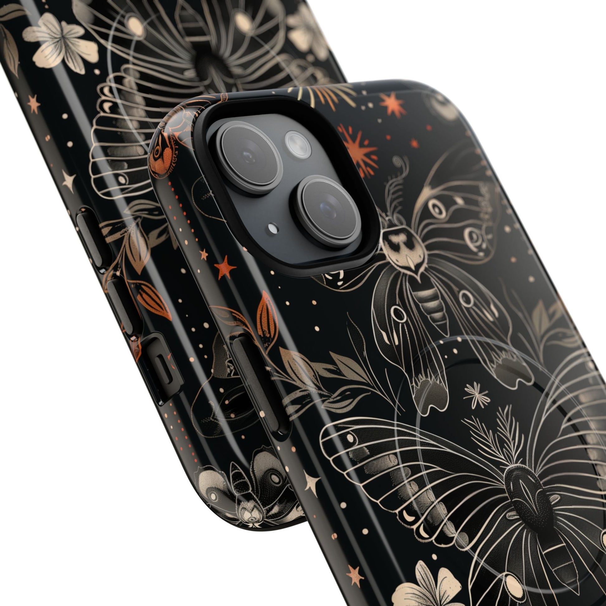 Celestial Dark Academia Phone Case Magical Moth Vintage Witchcraft Cover Esoteric Nature Art iPhone 14 15 Pro Max