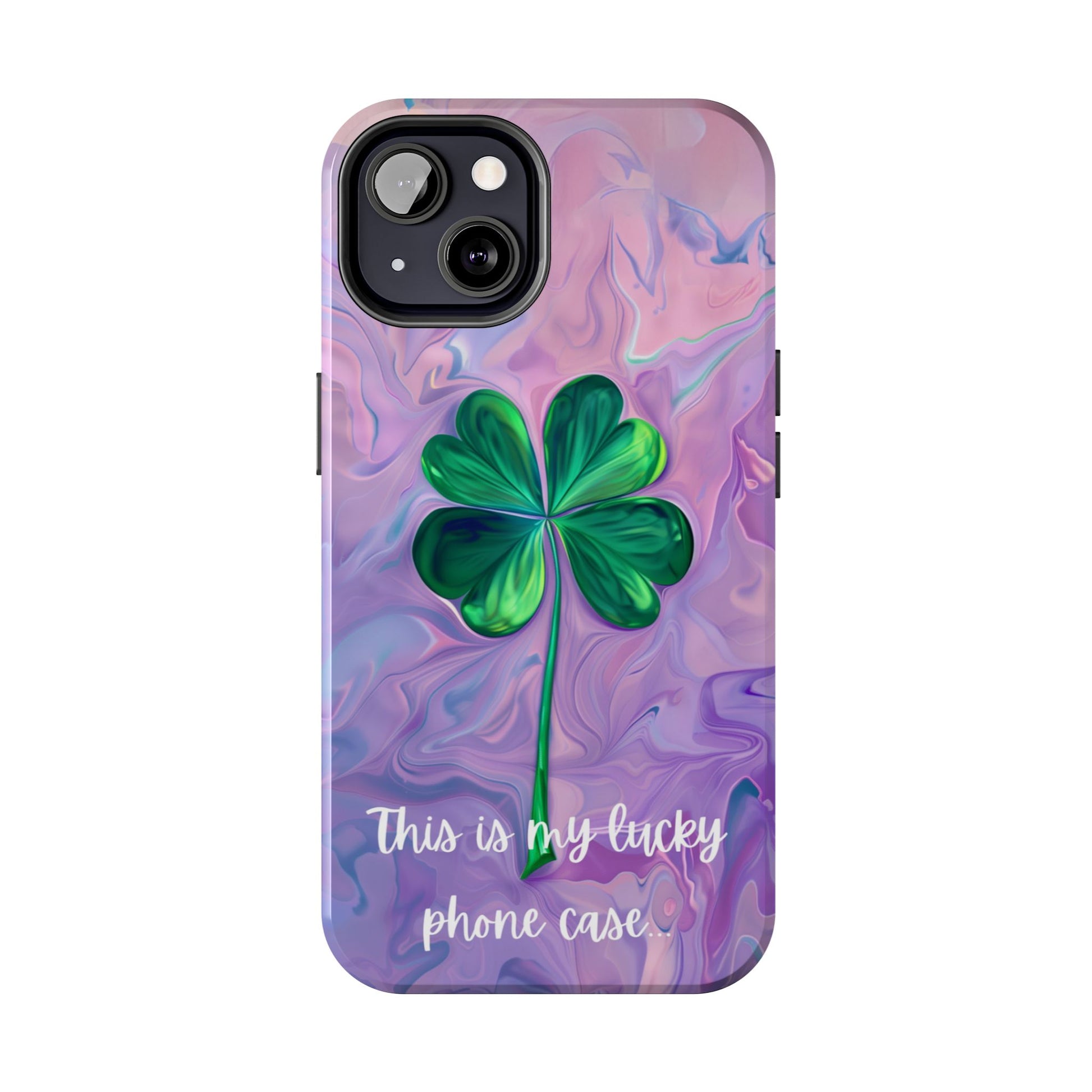 St Patrick's Day Lucky Phone Case Four Leaf Clover Durable Phone Case Good Luck Charm Protective iPhone 13 14 15 16 Pro Max Plus Galaxy