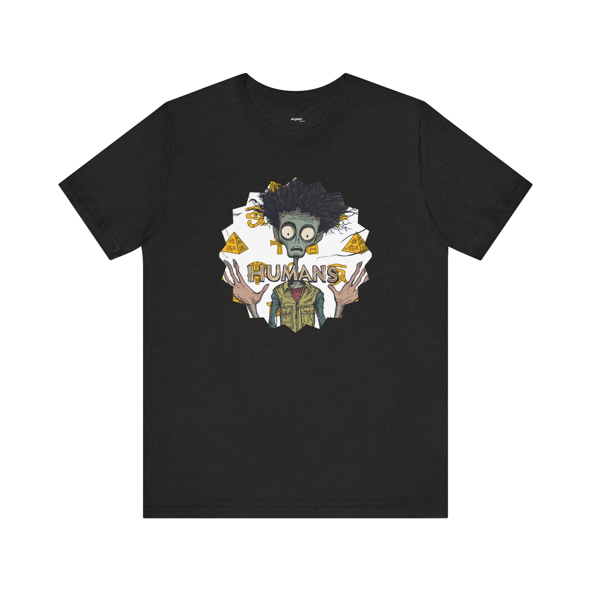 Alien Conspiracy Theory Ancient Human Fan Graphic Tee Crazy Hair Pyramids Egyptians UFO Shirt Extraterrestrial