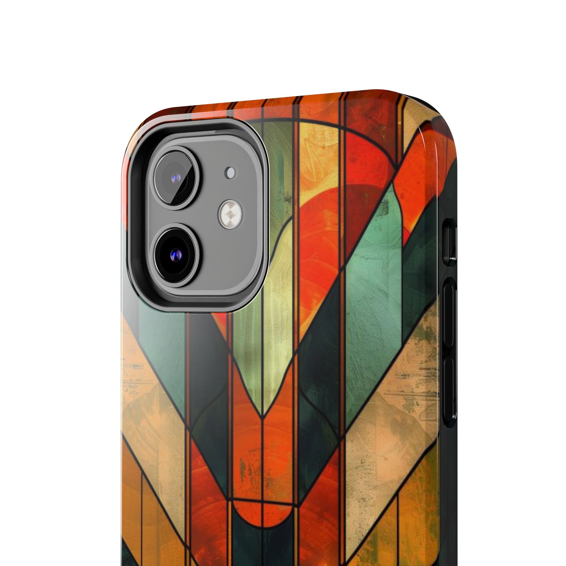 Noir Art Deco Colorful Stained Glass - Durable Dual Layer Iphone Case - Architect Phone Case