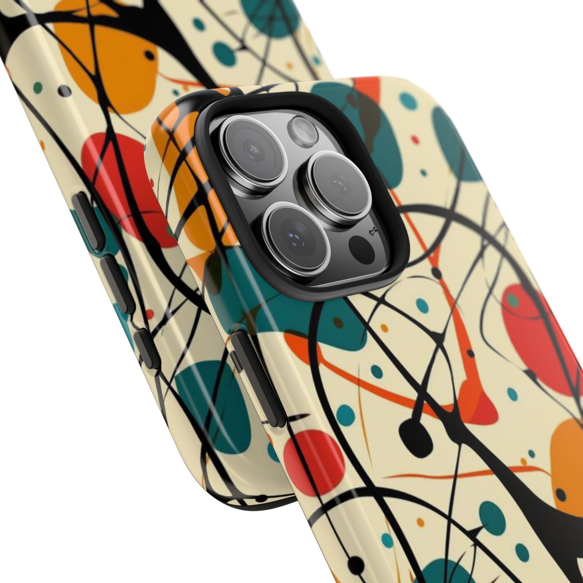 Mid Mod Phone Case,  Colorful Mid Mod Design Durable Phone Case, Vibrant and Stylish iPhone Tough Cover, iphone 15 case, iphone 14 pro max