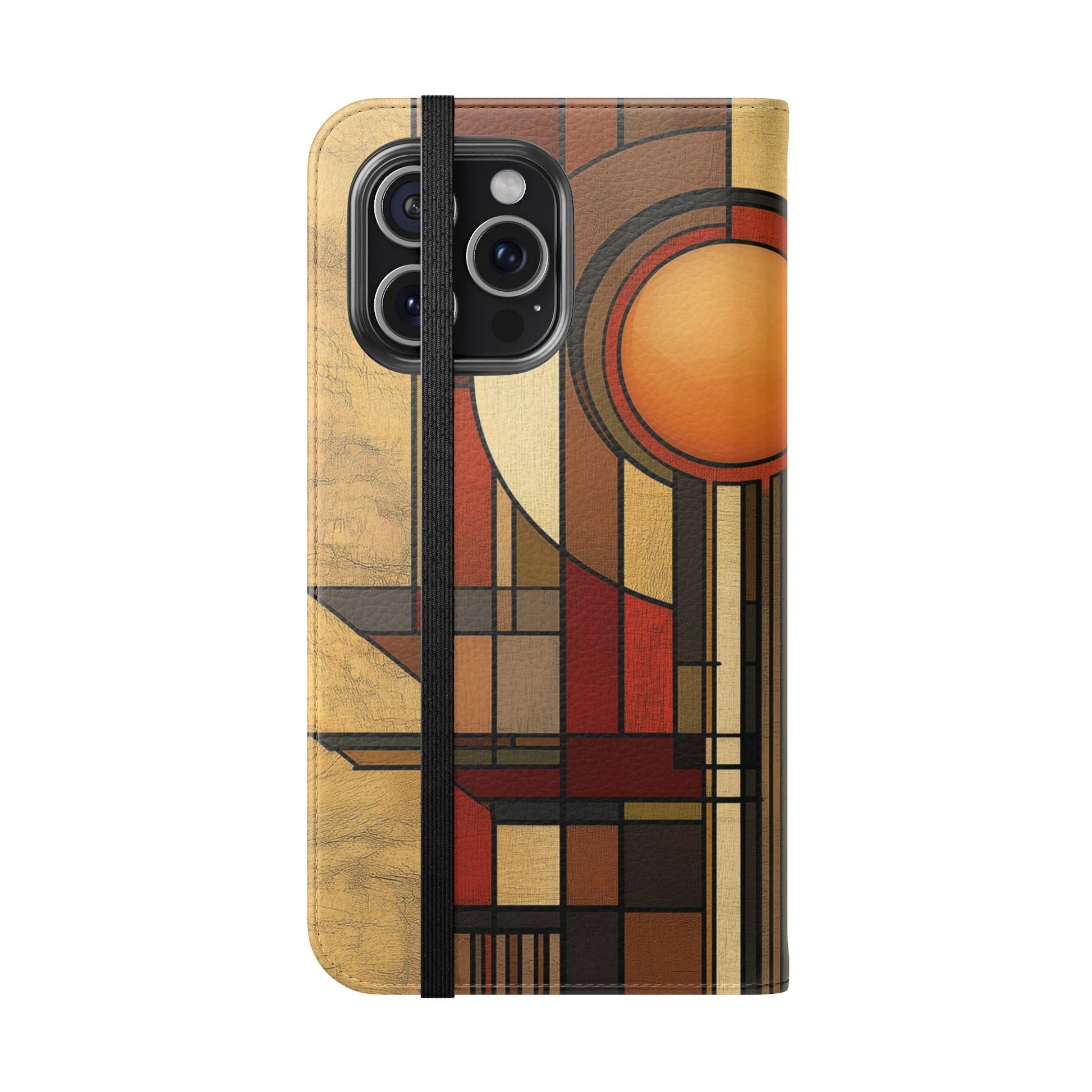 Art Deco Flip Case Frank Lloyd Prairie Style Stained Glass Wright, Phone Covers, Colorful Protective Accessories, Unique