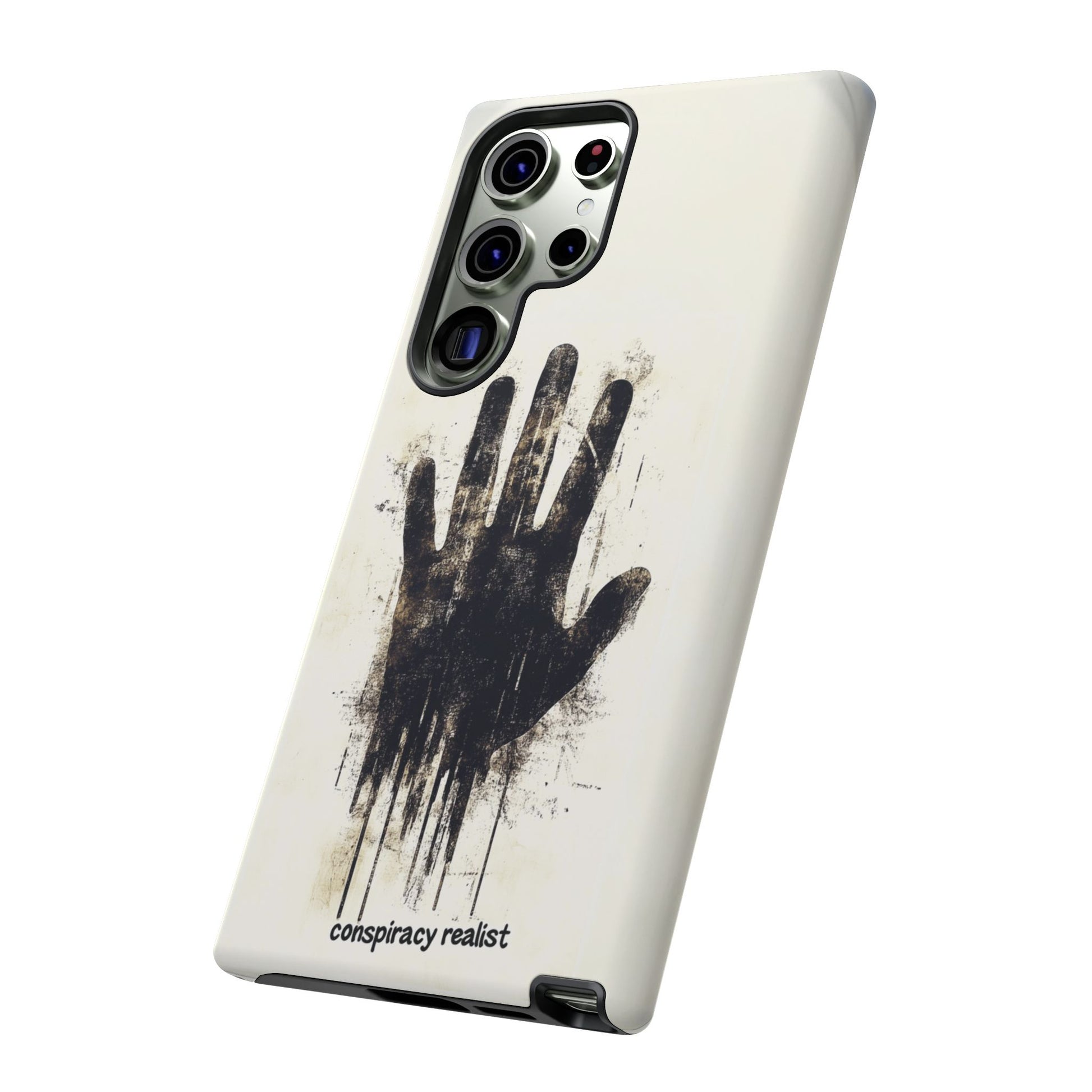 Conspiracy Realist Paranormal Mystery Design X-Files Inspired Ghostly Hand Conspiracy Theory Creepy iPhone 13 14 15 16 Pro Max Galaxy Pixel
