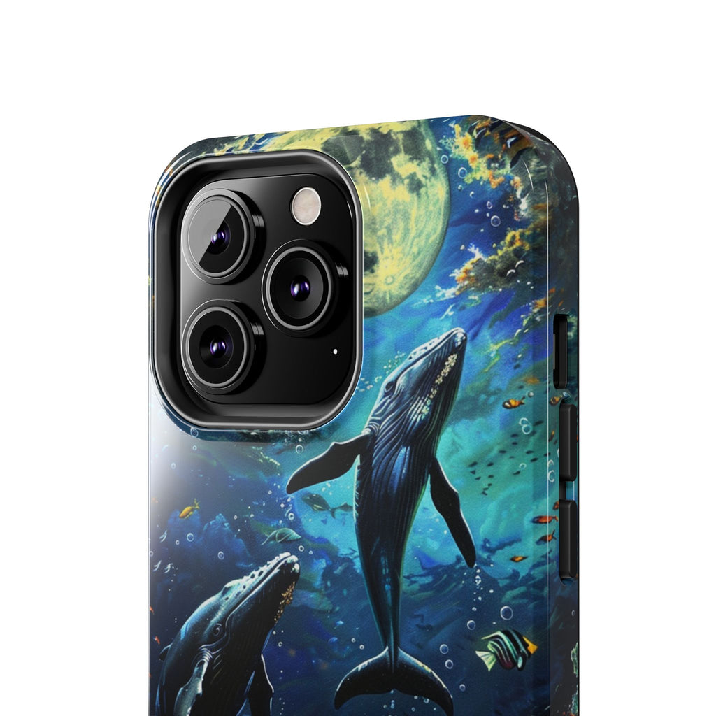 Moonlit Whales Underwater Phone Case - Durable and Stunning Protective Cover