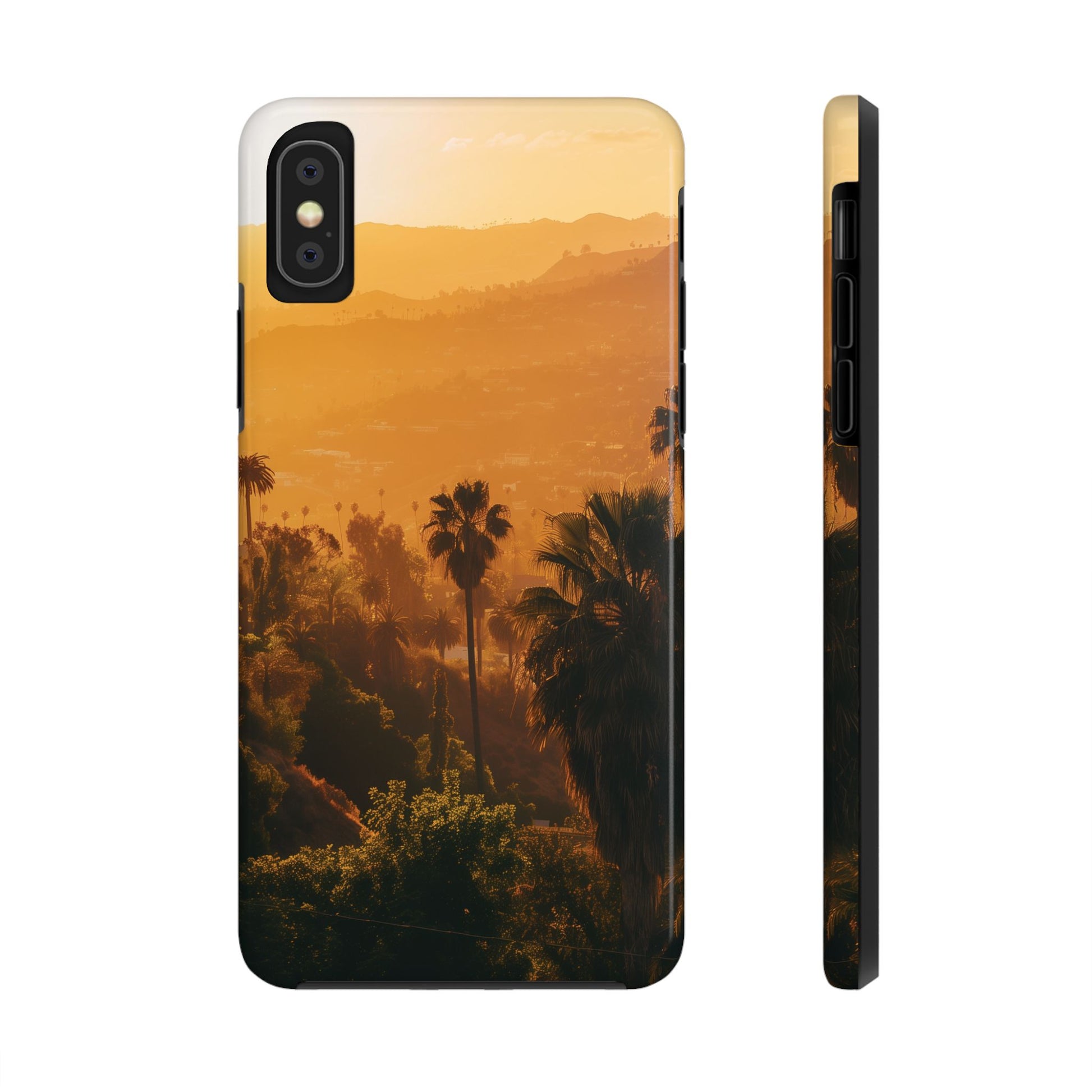 Los Angeles Sunset iPhone Case, Golden Hour Scenic View, Hollywood Hills Sunset Phone Case, Palm Trees Phone Case, iphone 15 pro max case
